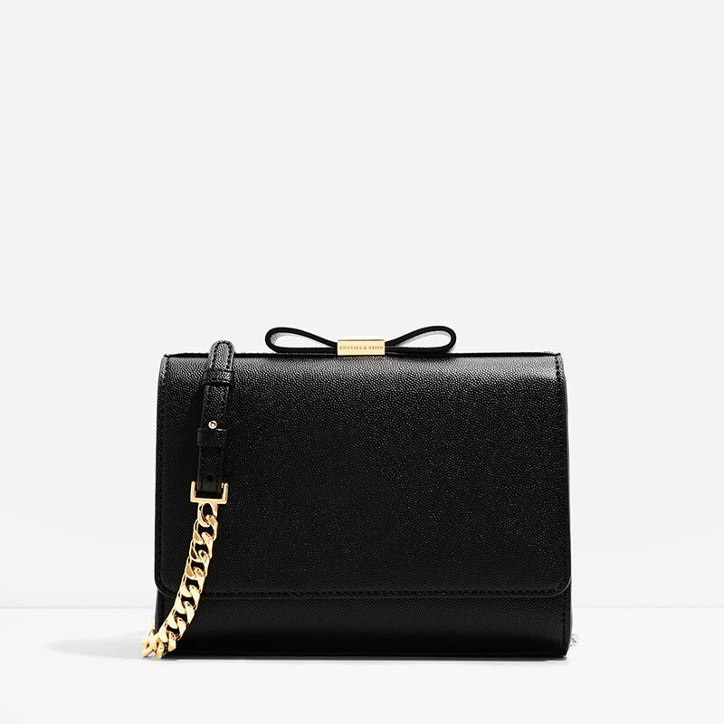 charles and keith bow detail clutch