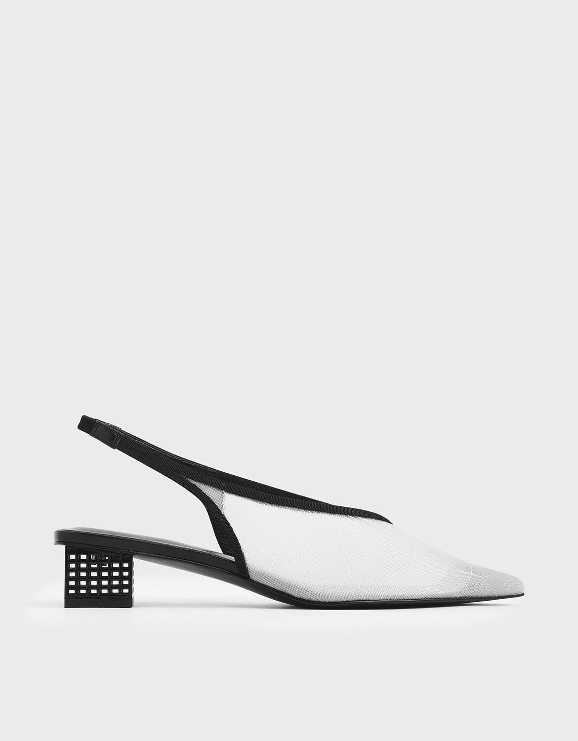 mesh white heels
