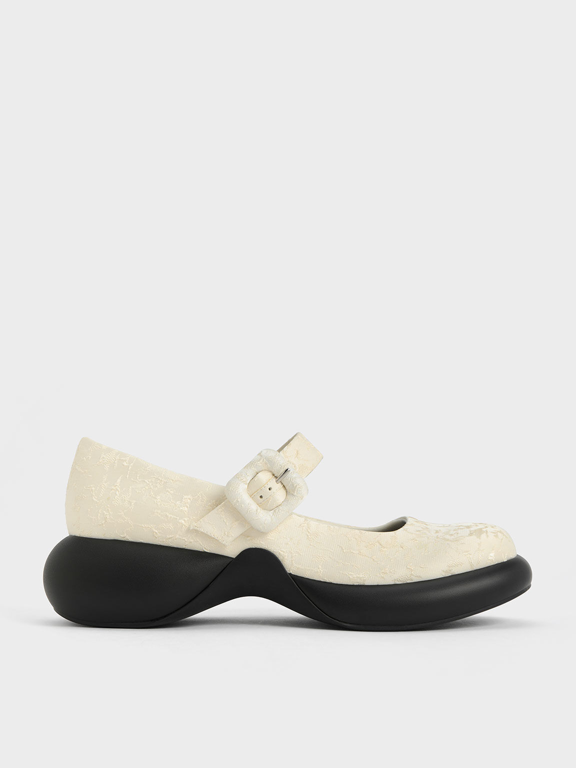 Hallie Textured Mary Janes, White, hi-res