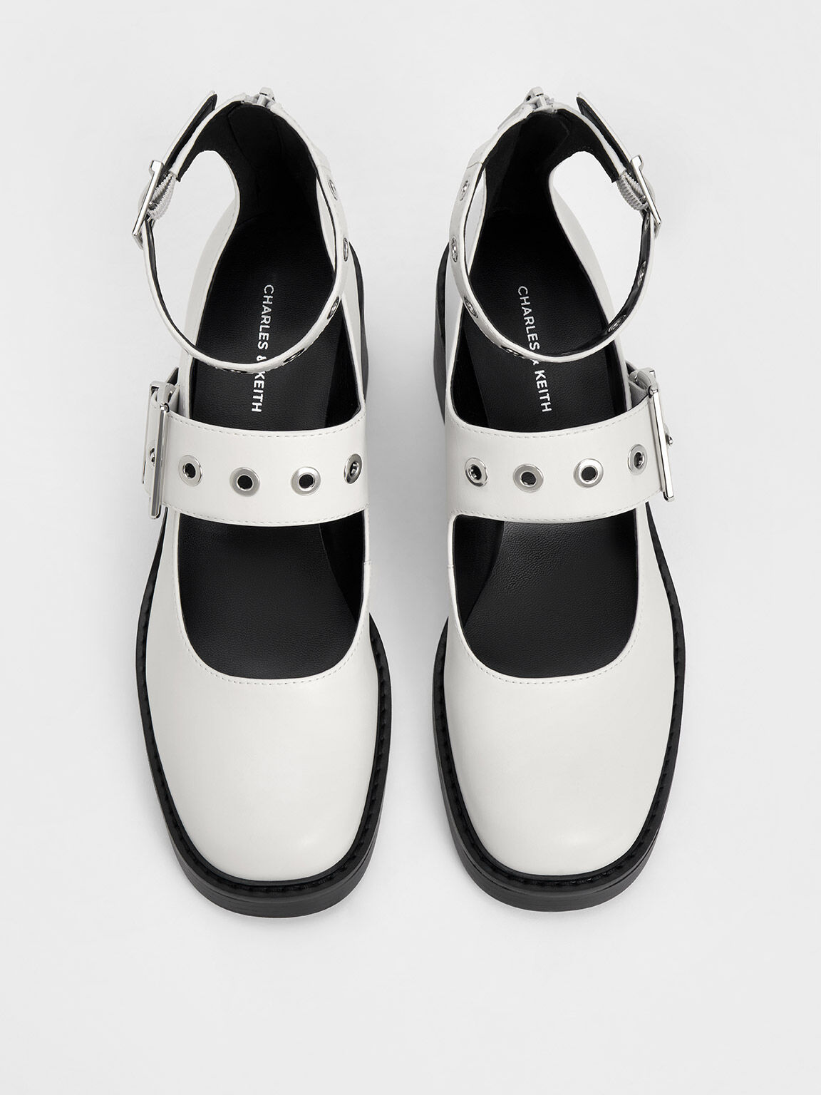 Mary jane black and sale white shoes