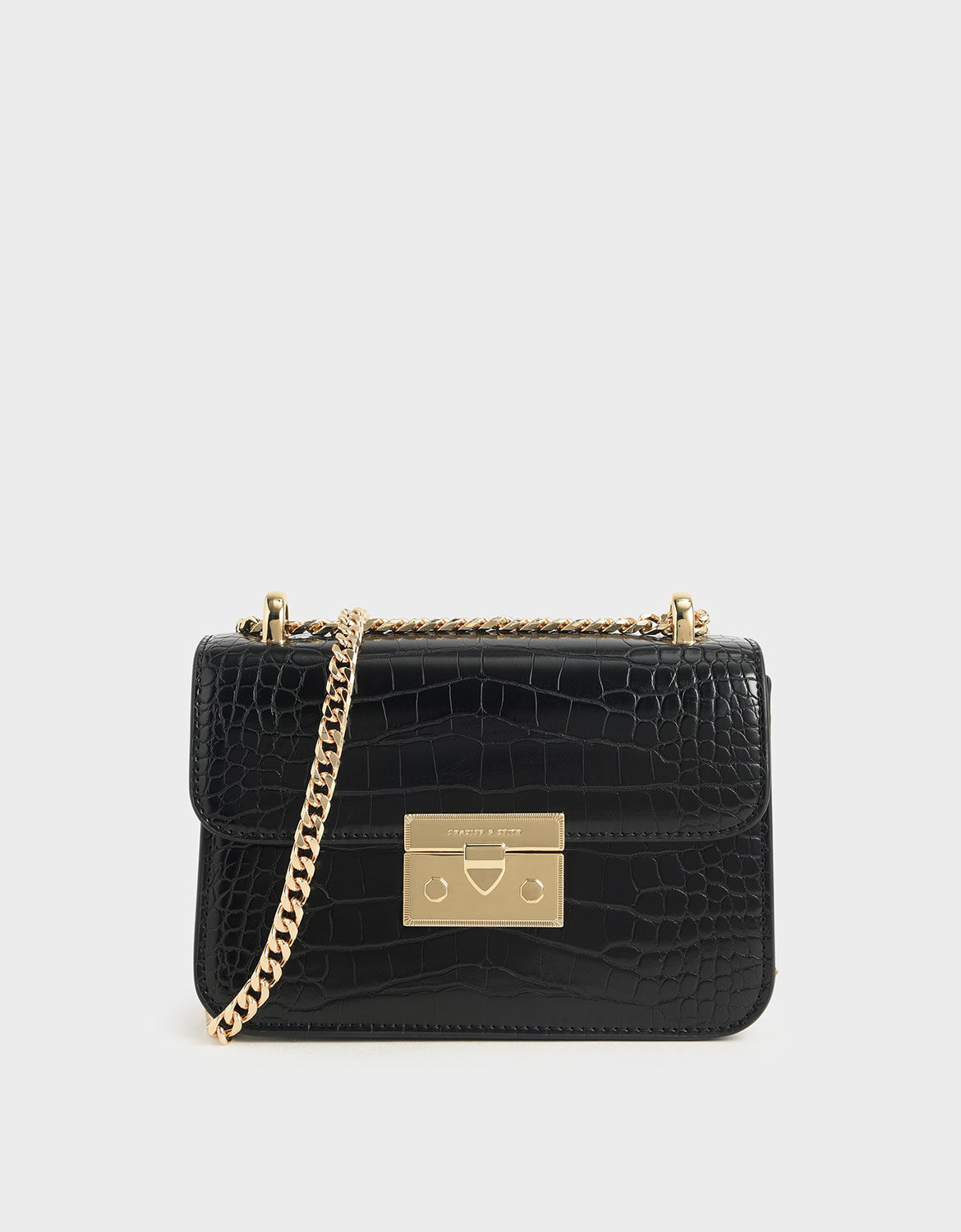 charles and keith black shoulder bag