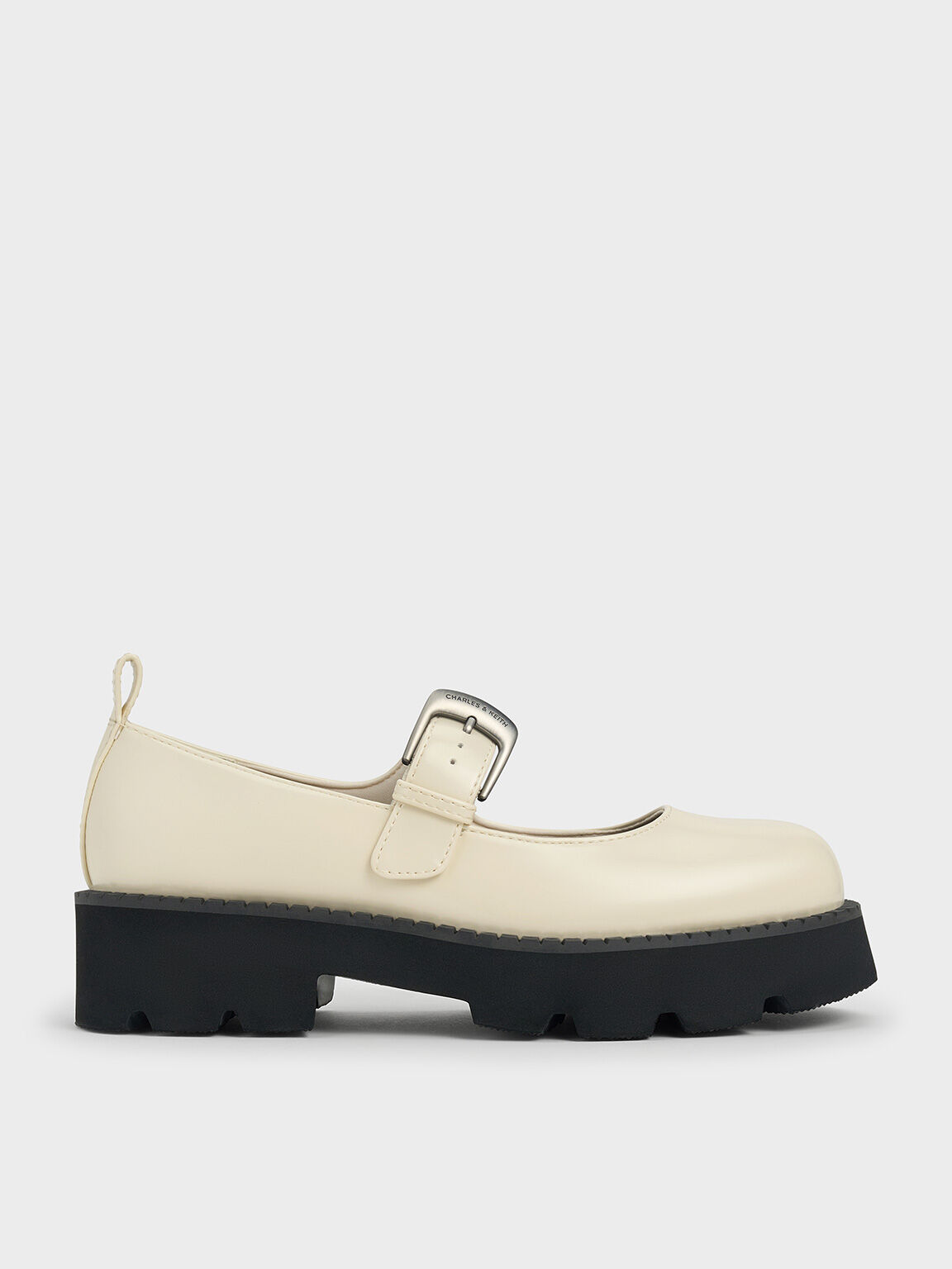 Buckled Ridged-Sole Chunky Mary Janes, Chalk, hi-res