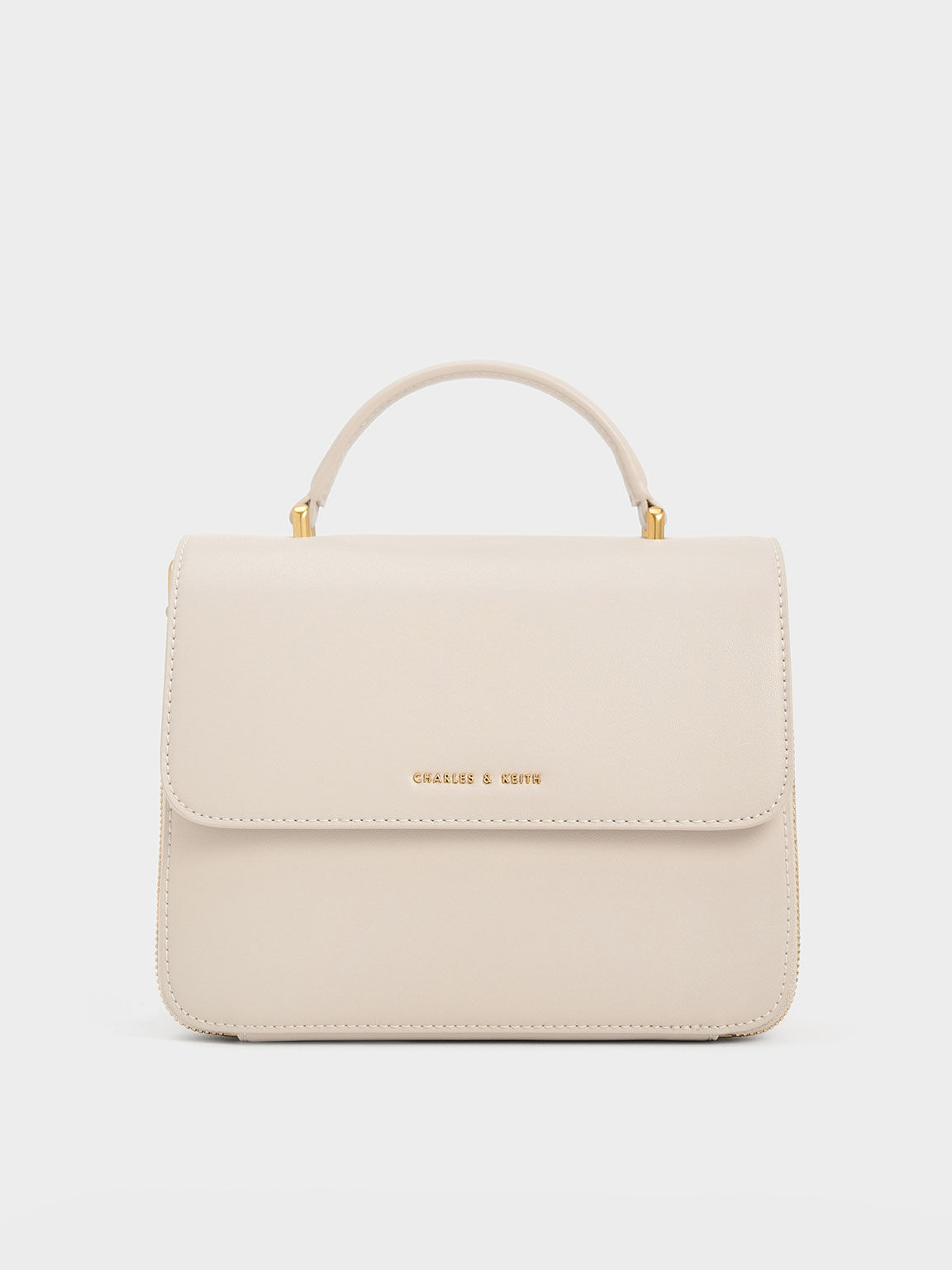 Front Flap Top Handle Bag - Ivory