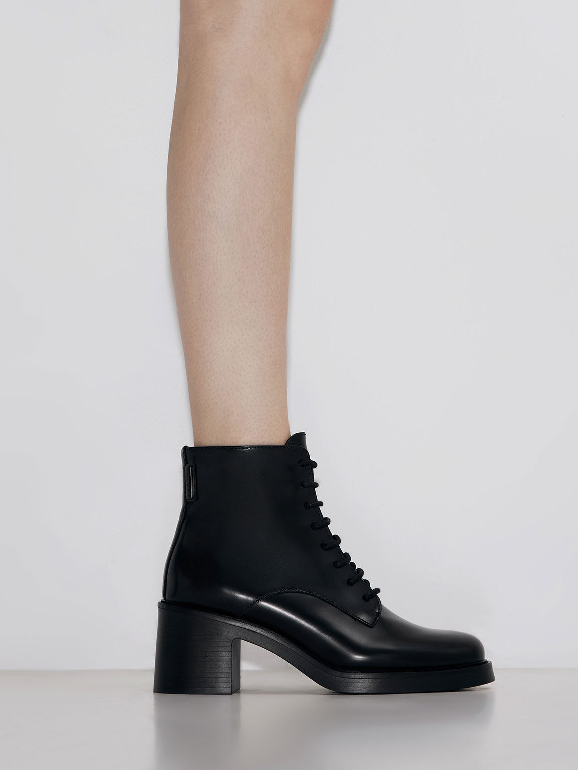 Lace-Up Ankle Boots - Black Box