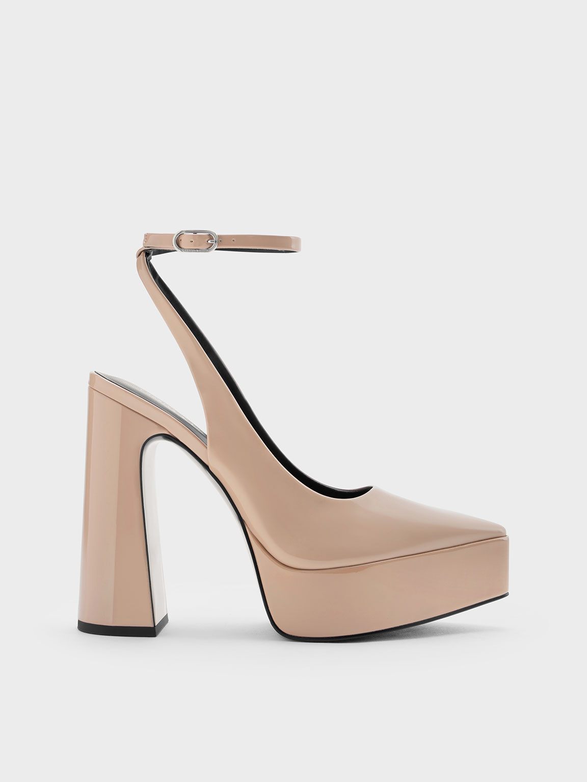 Black Nadine Strappy Platform Sandals - CHARLES & KEITH US