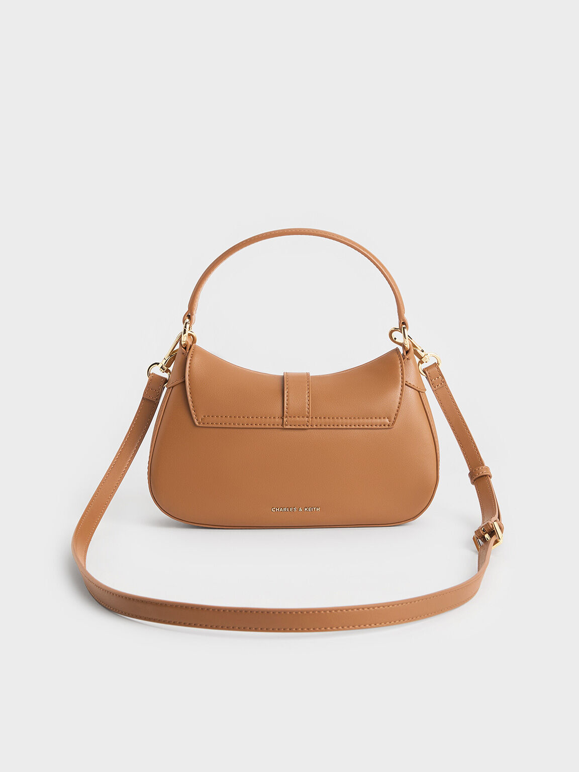 Agatha Chain-Accent Hobo Bag, Brown, hi-res