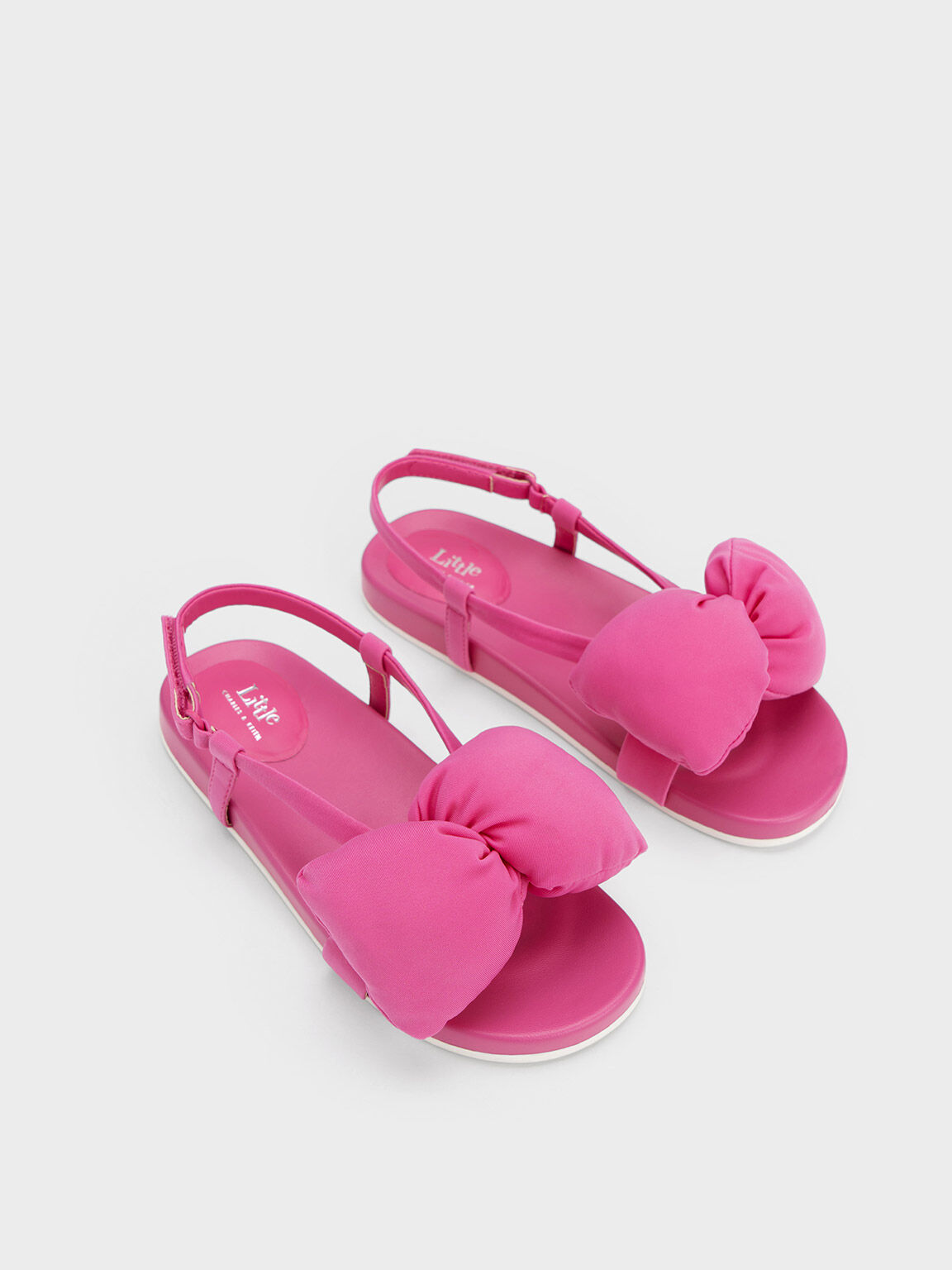 Fuchsia Girls' Puffy Bow Sandals - CHARLES & KEITH US