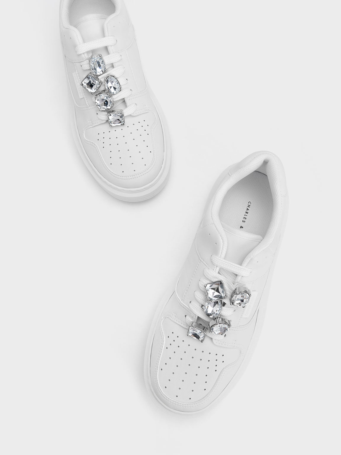 White sale studded sneakers