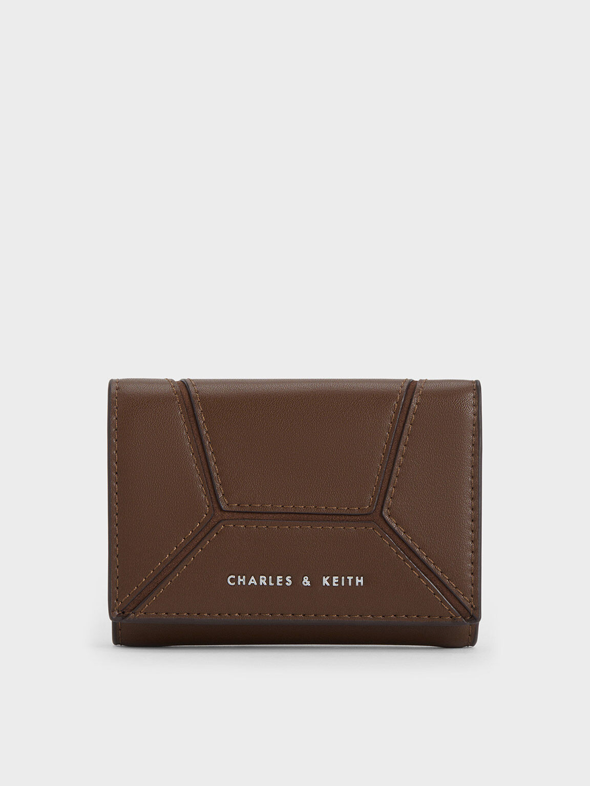 Dark Brown Nasrin Geometric Wallet - CHARLES & KEITH US