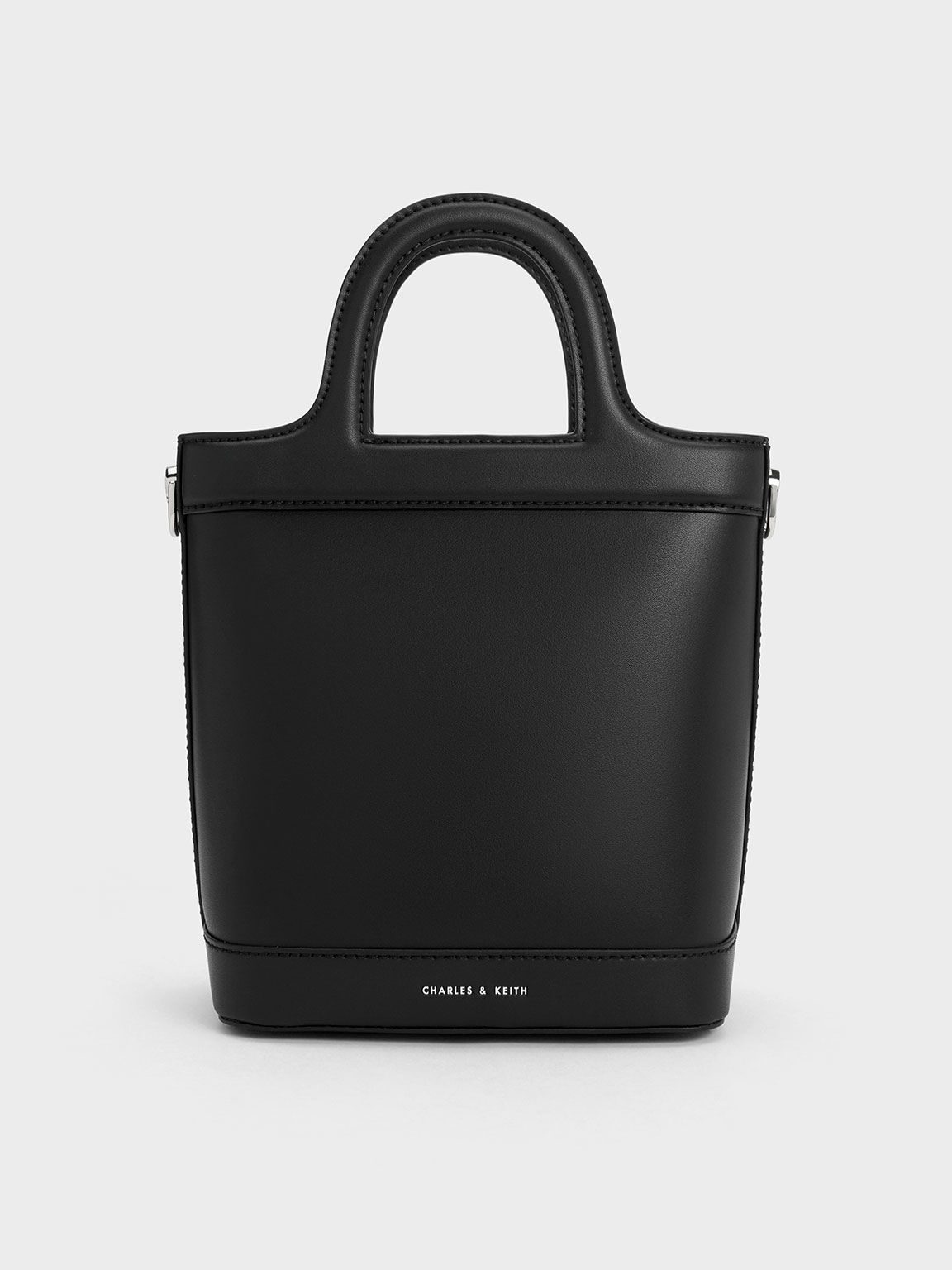 Bolso bombonera Bronte con asa superior, Negro, hi-res