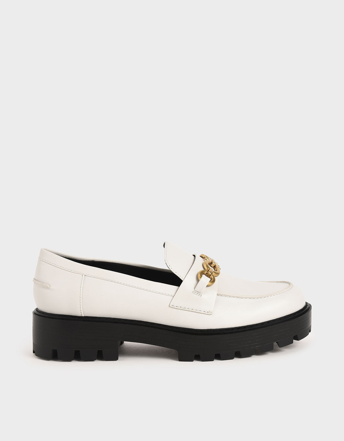 chunky white loafers