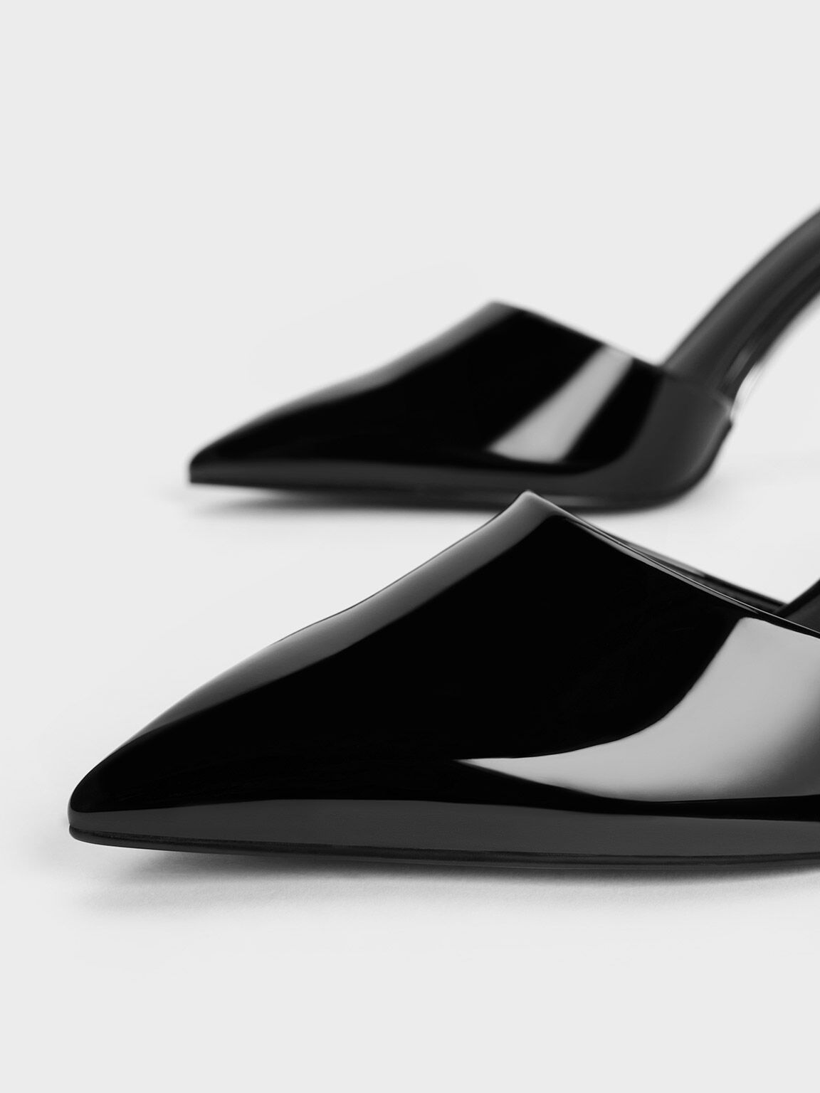 Patent Pointed-Toe Ankle-Strap Pumps - Black Patent