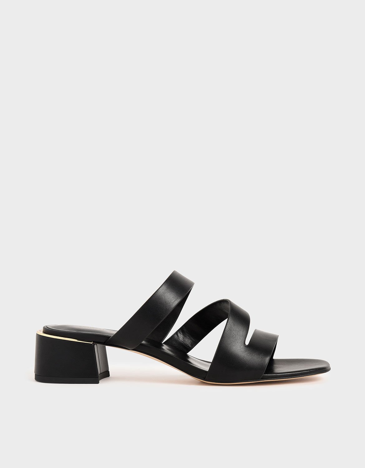 strappy black block heels
