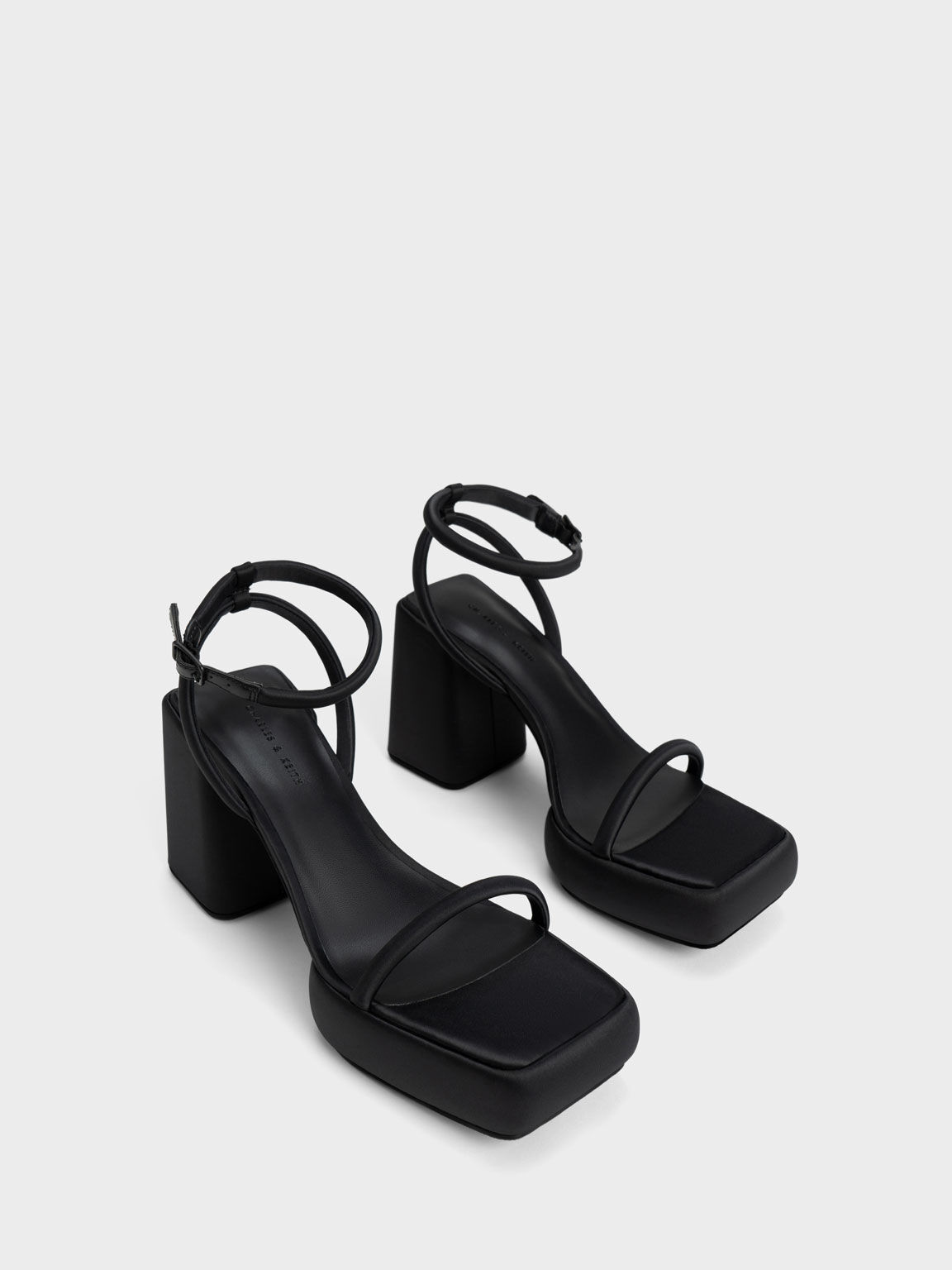 Topshop Roxi Strappy Platform Heeled Sandal In Black Croc | ModeSens