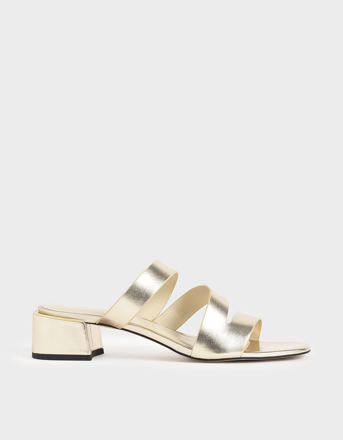 metallic block heels