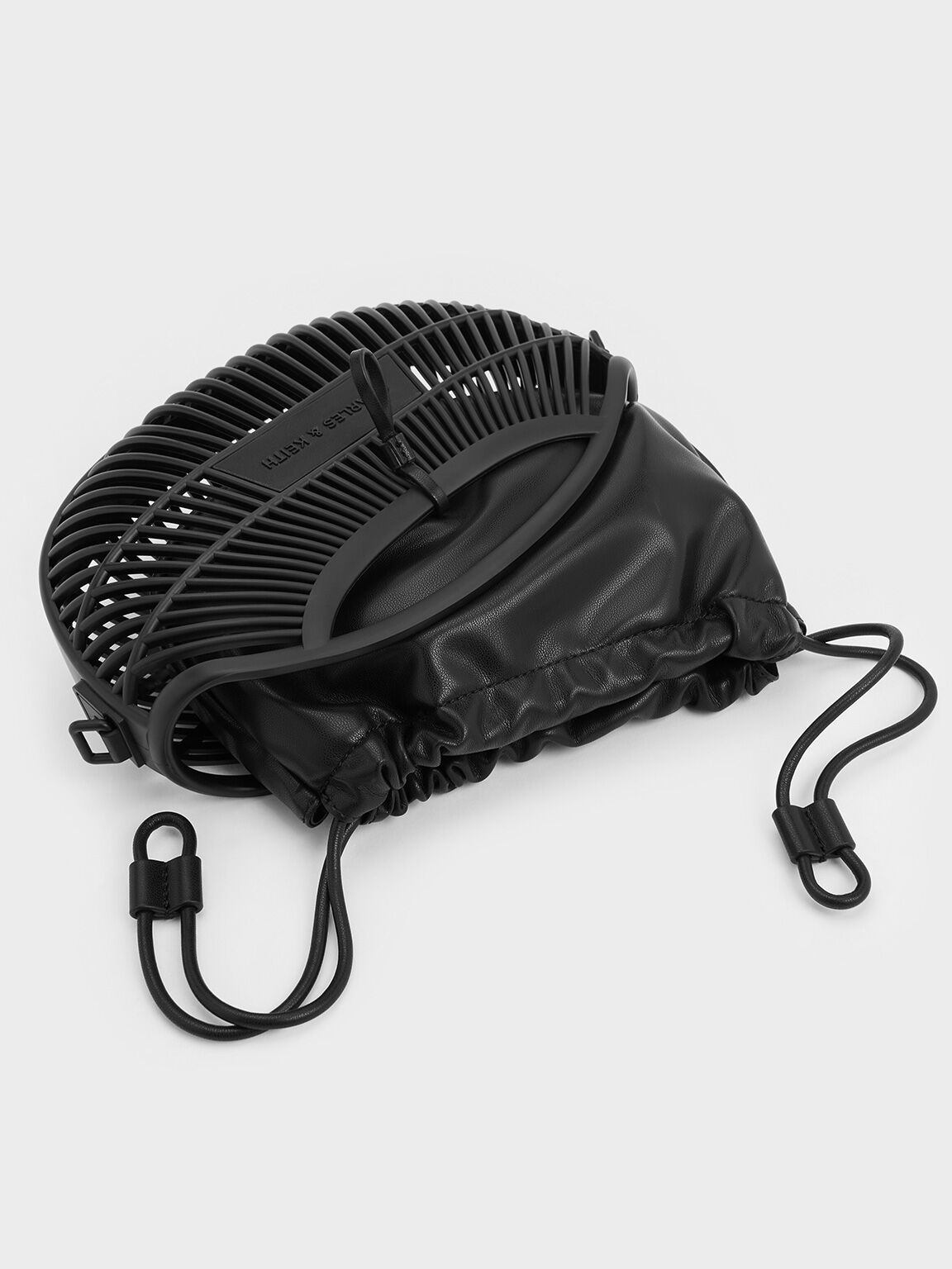 Mini Calypso Fan Curved-Handle Bag, Jet Black, hi-res