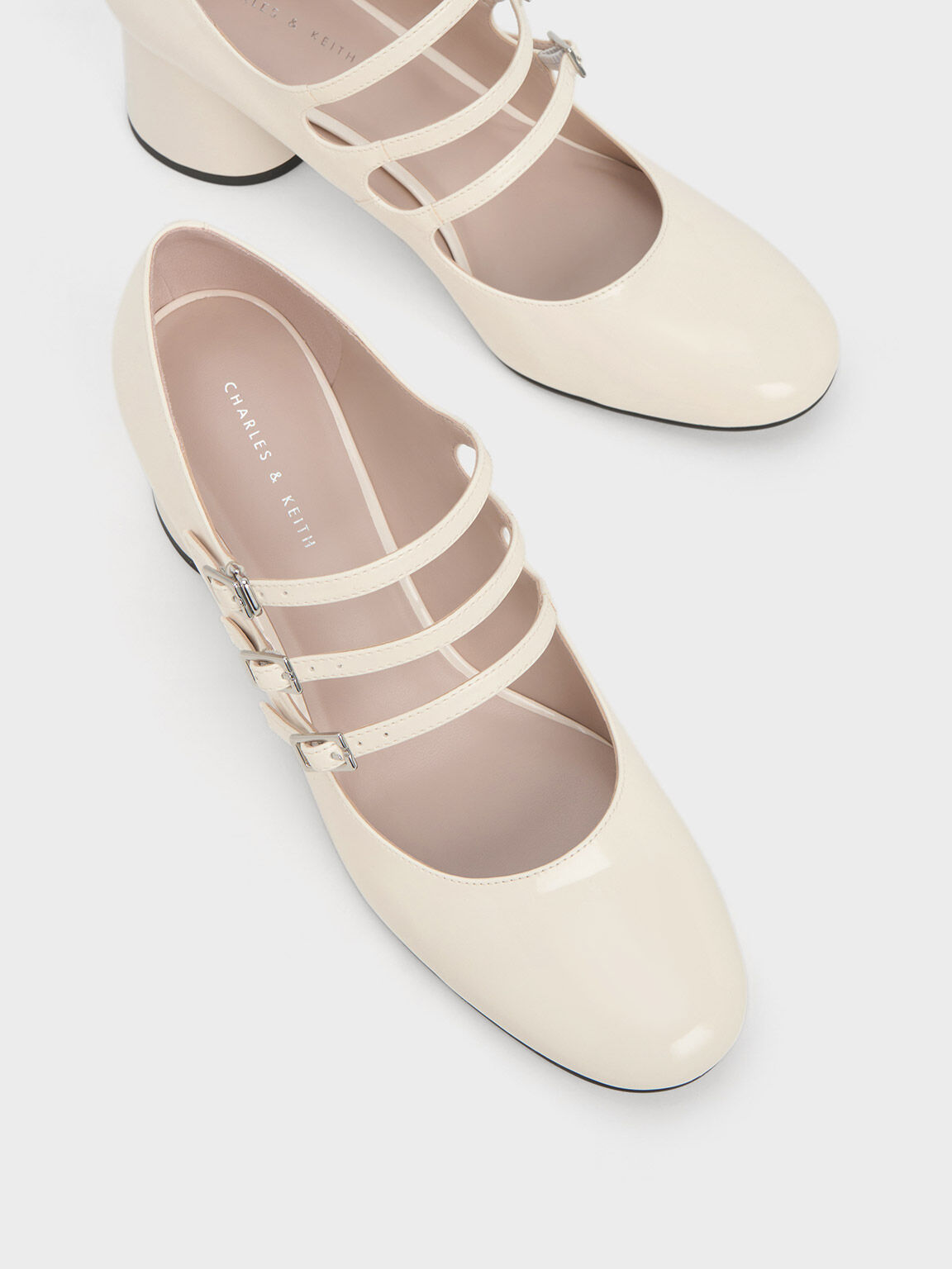 Mary Janes Claudie de charol con hebillas, Blanco tiza, hi-res