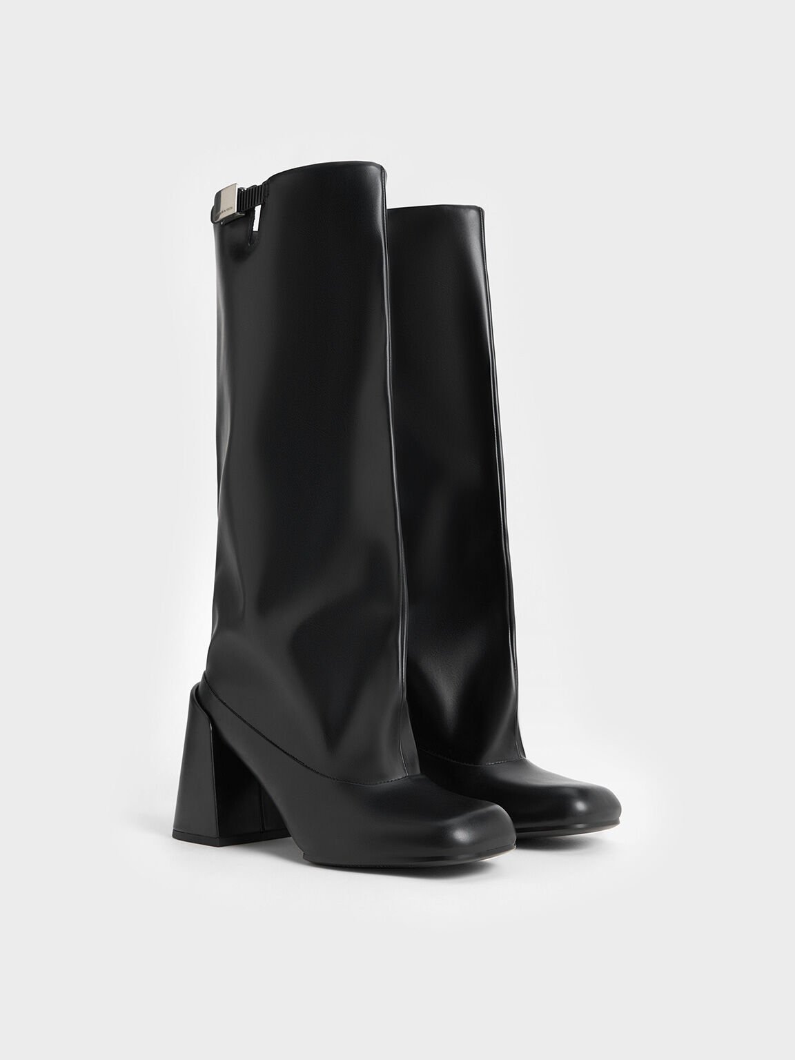 Robbie Platform Knee-High Boots, Black, hi-res