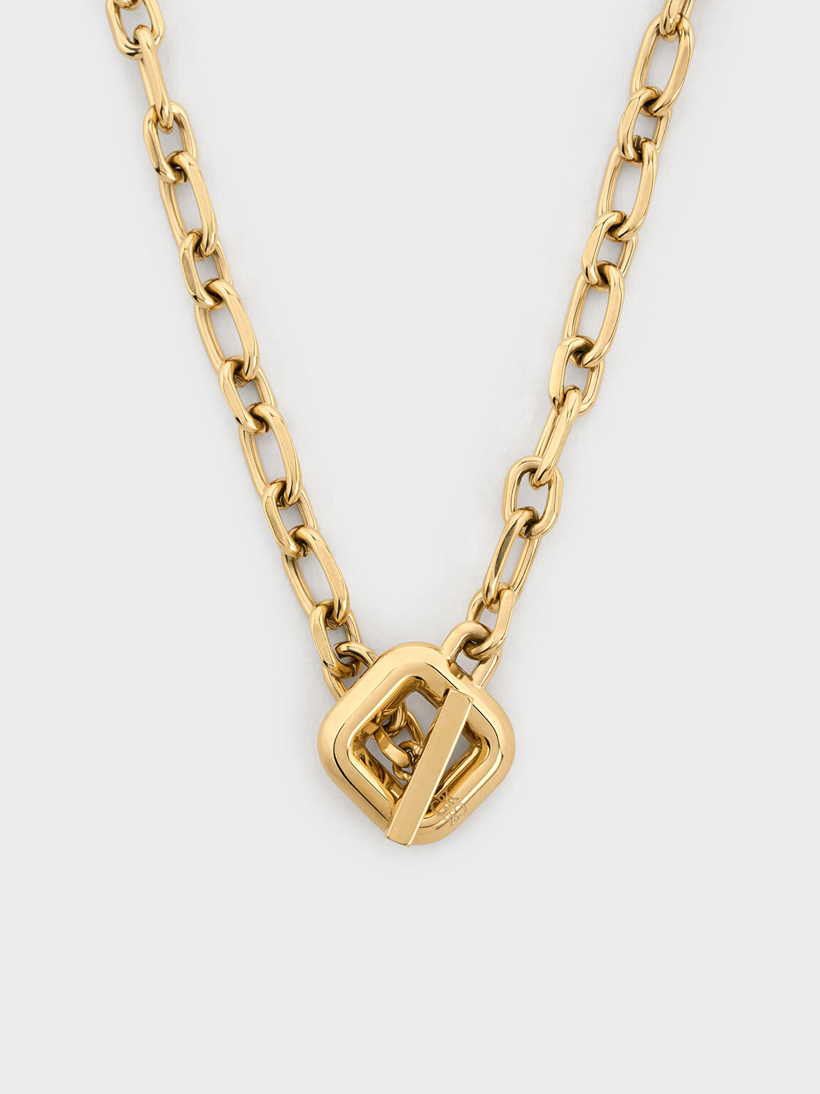 Toggle-Clasp Chain-Link Necklace, Gold, hi-res