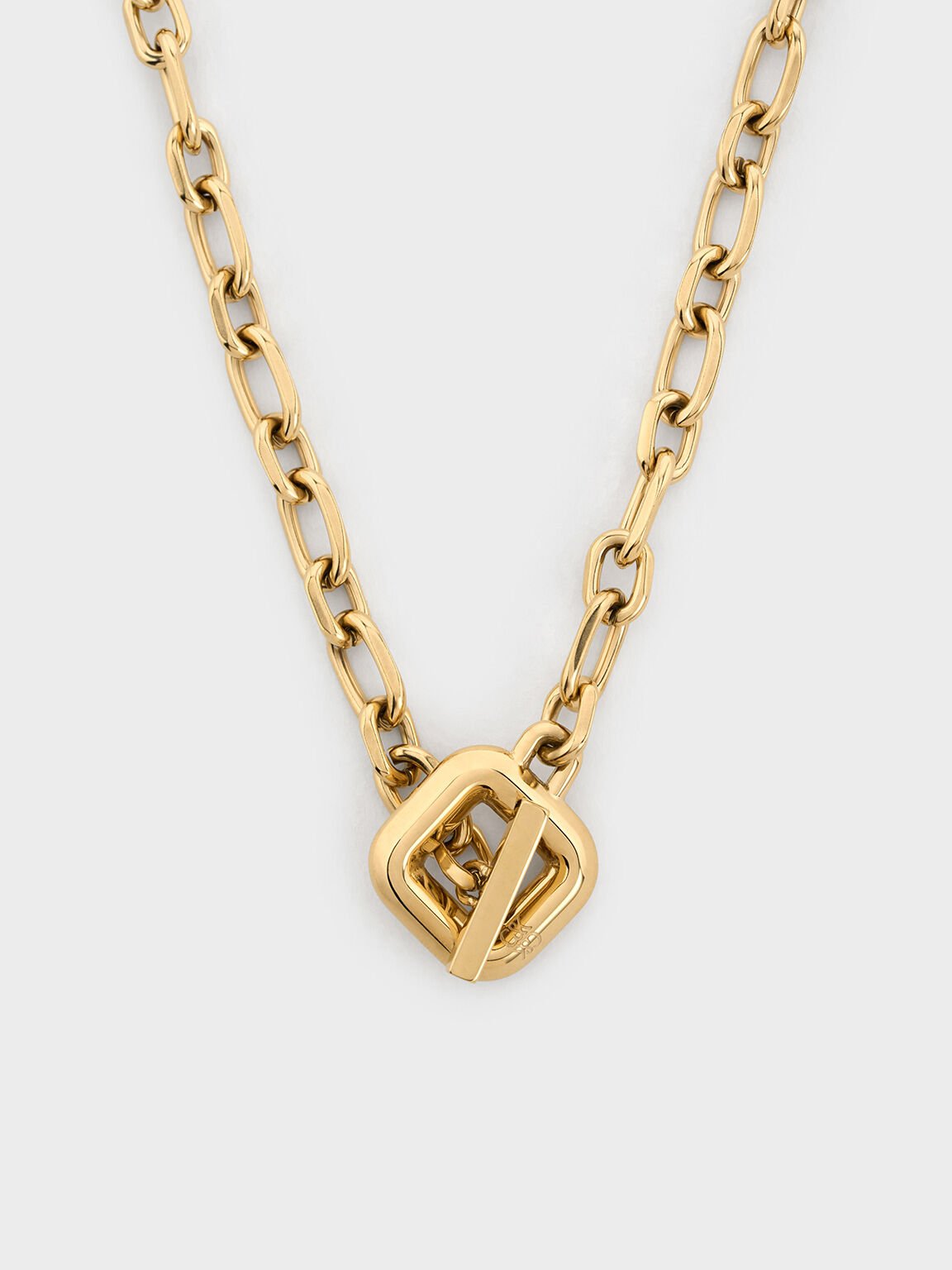 Toggle-Clasp Chain-Link Necklace, Gold, hi-res