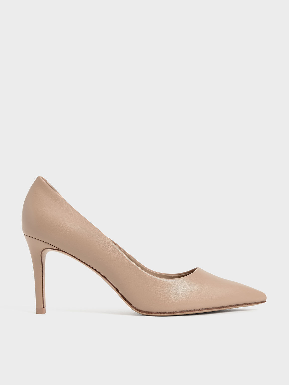 Nude Emmy Pointed-Toe Stiletto Pumps - CHARLES & KEITH International