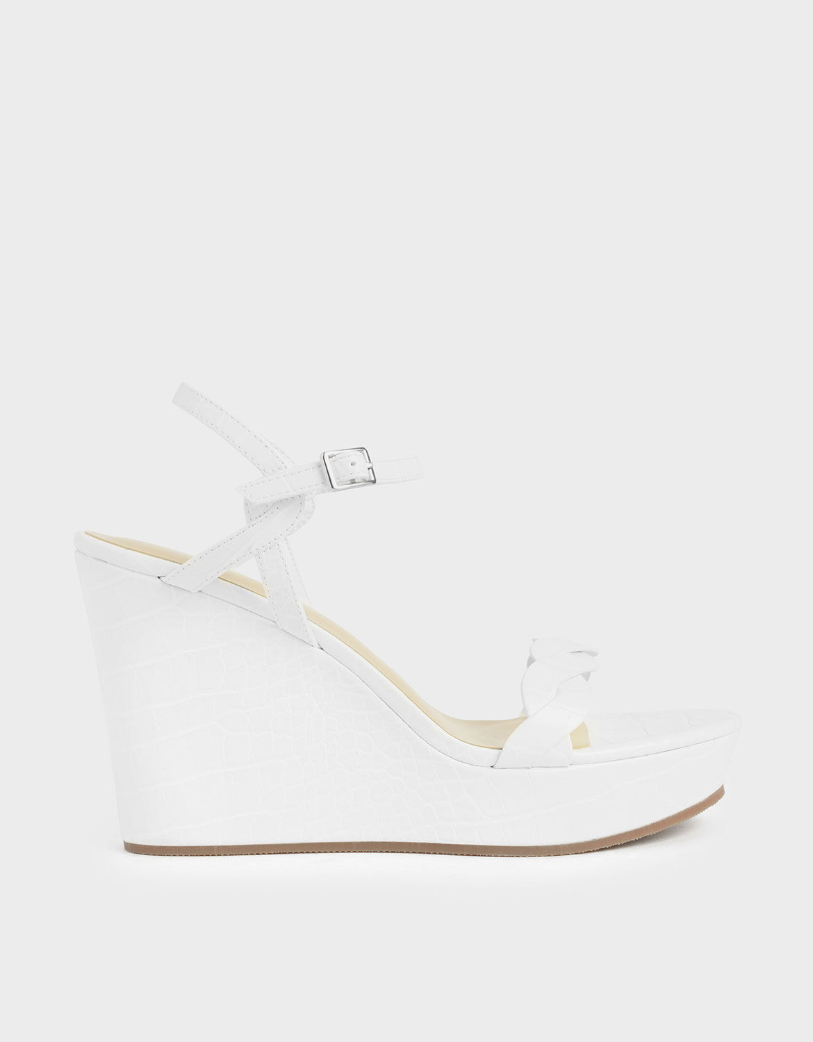 wedge white heels