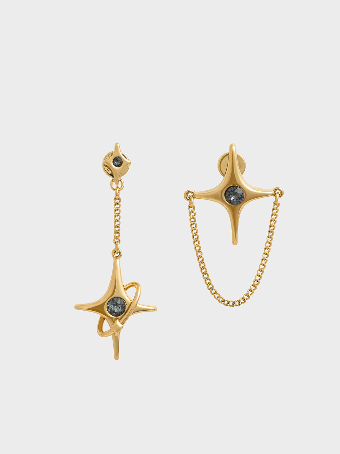 Gold Estelle Star Crystal Mismatch Drop Earrings - CHARLES & KEITH US