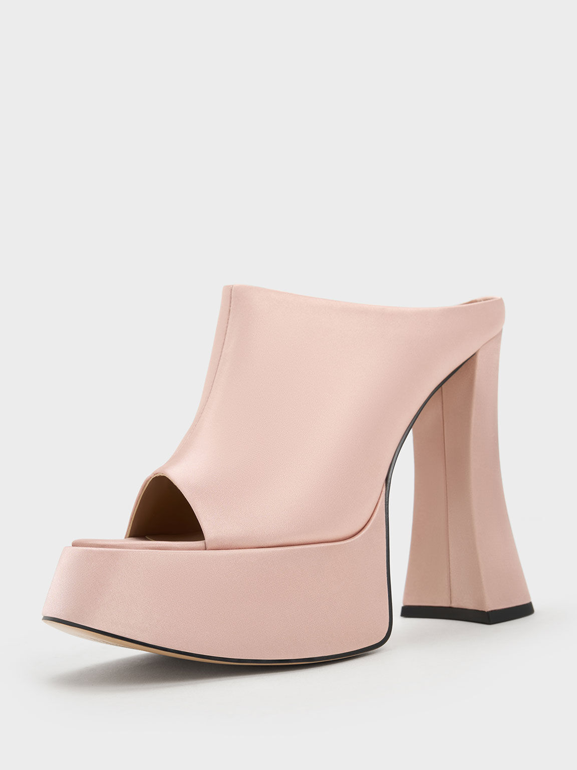 Delphine Recycled Polyester Platform Mules - Nude