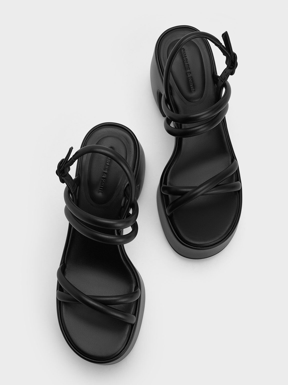 Nerissa Tubular Platform Sandals, Black, hi-res