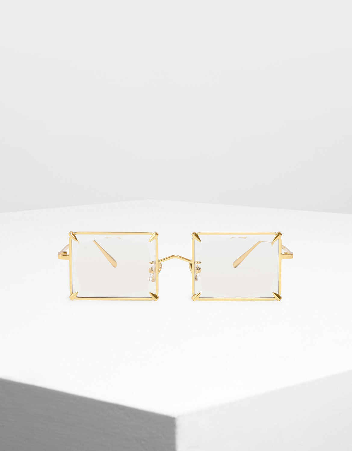 White Square Wire Frame Sunglasses 
