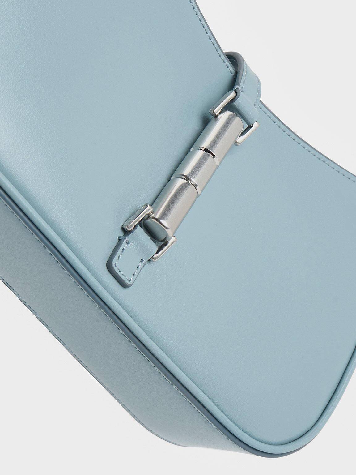 Slate Blue Cesia Metallic Accent Shoulder Bag - CHARLES & KEITH PH