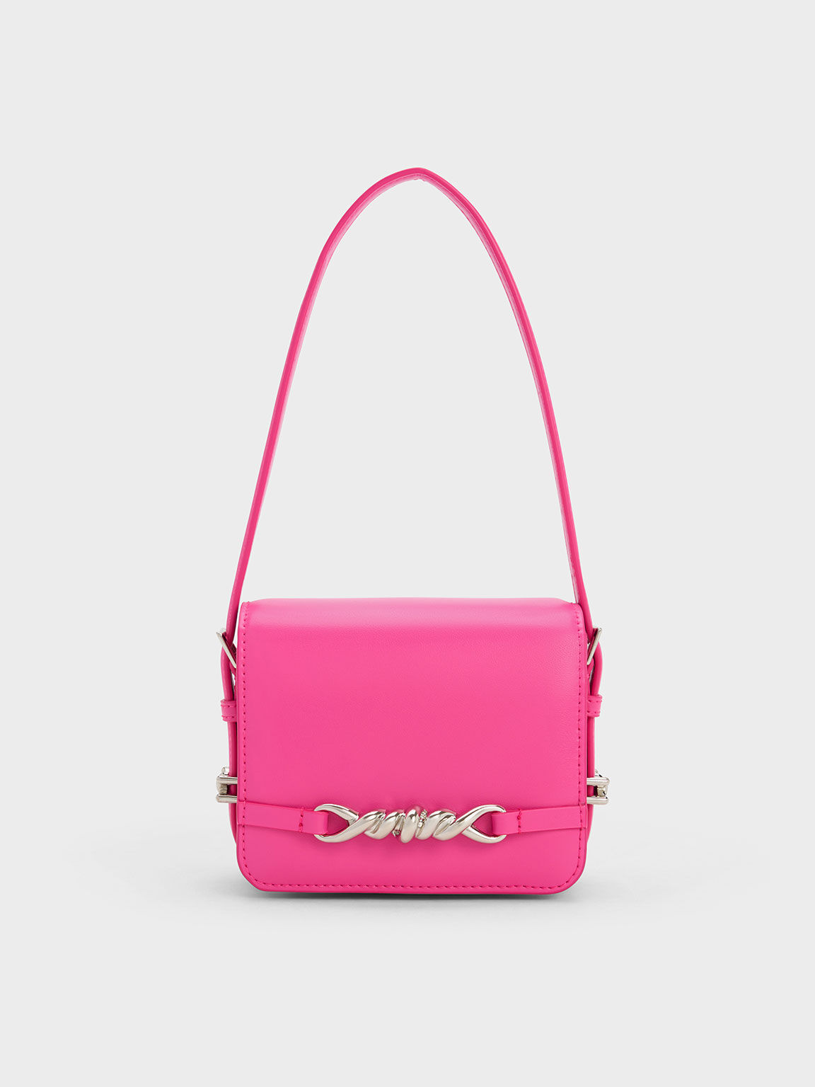 GB Girls Quilted Chain Crossbody Handbag - Pink