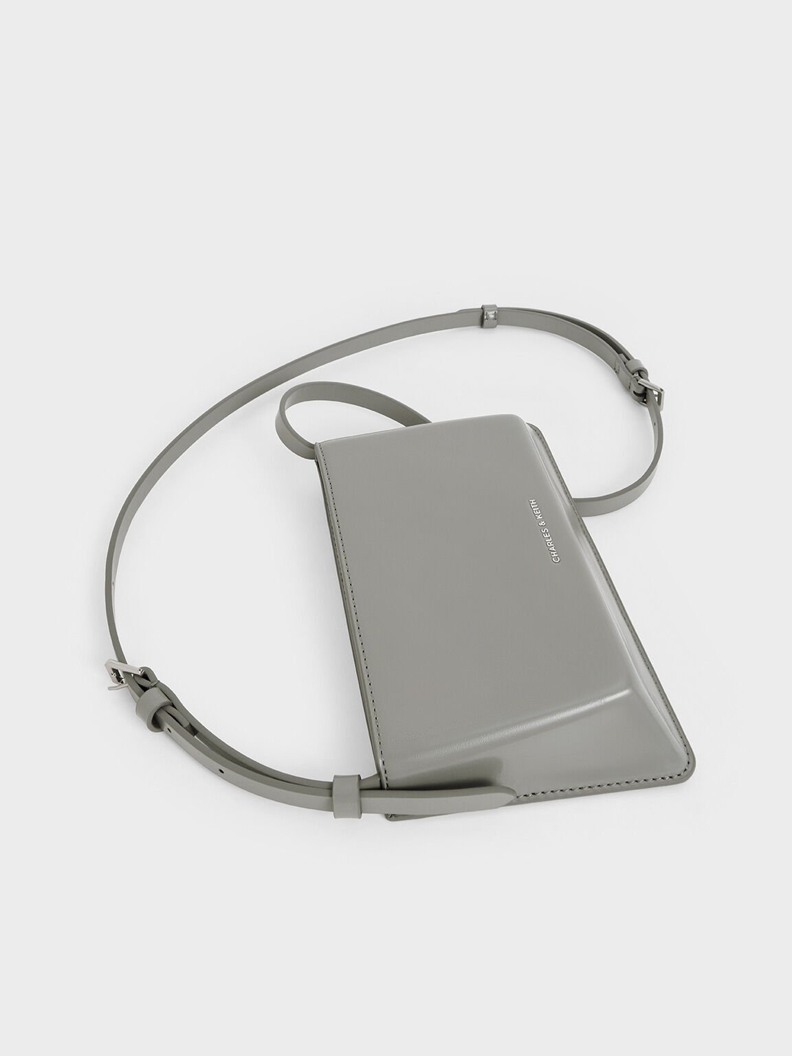 Structured Boxy Shoulder Bag, Grey, hi-res