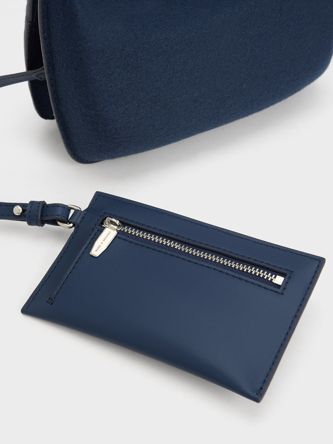 TEXTURED MINI CROSSBODY BAG - Blue