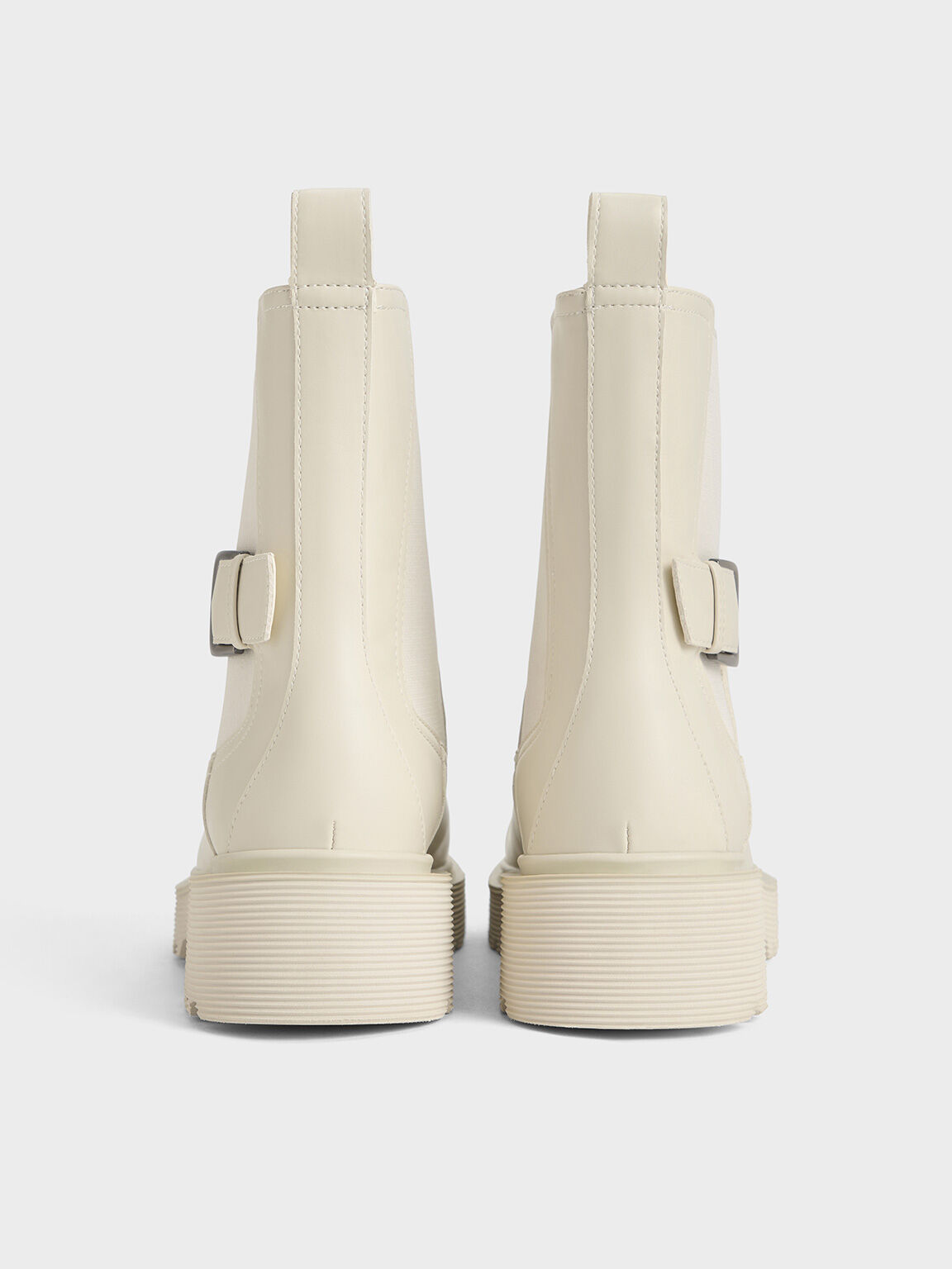 Side-Buckle Ridged-Sole Chelsea Boots, Chalk, hi-res