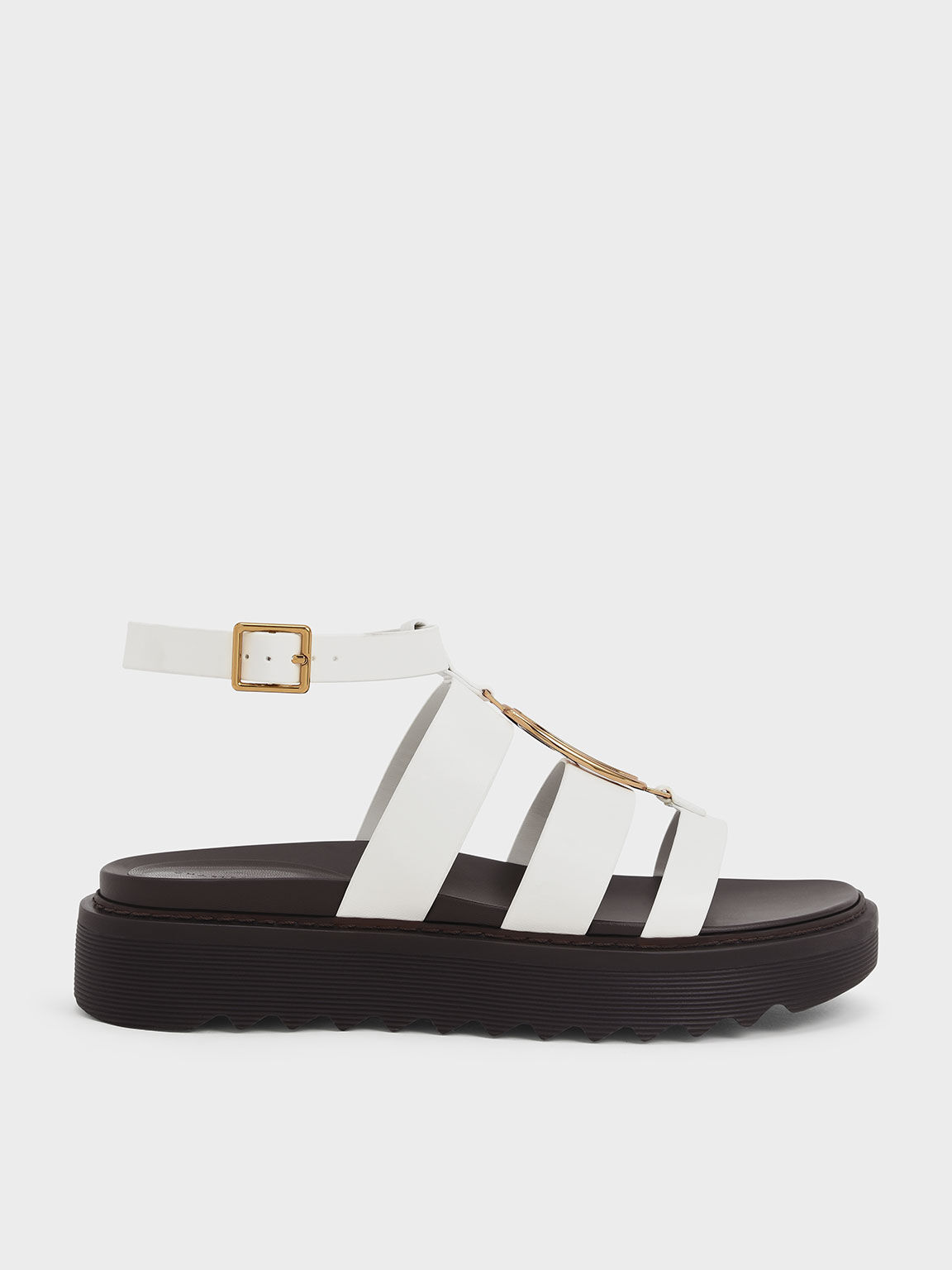 Black and white sales flatform sandals