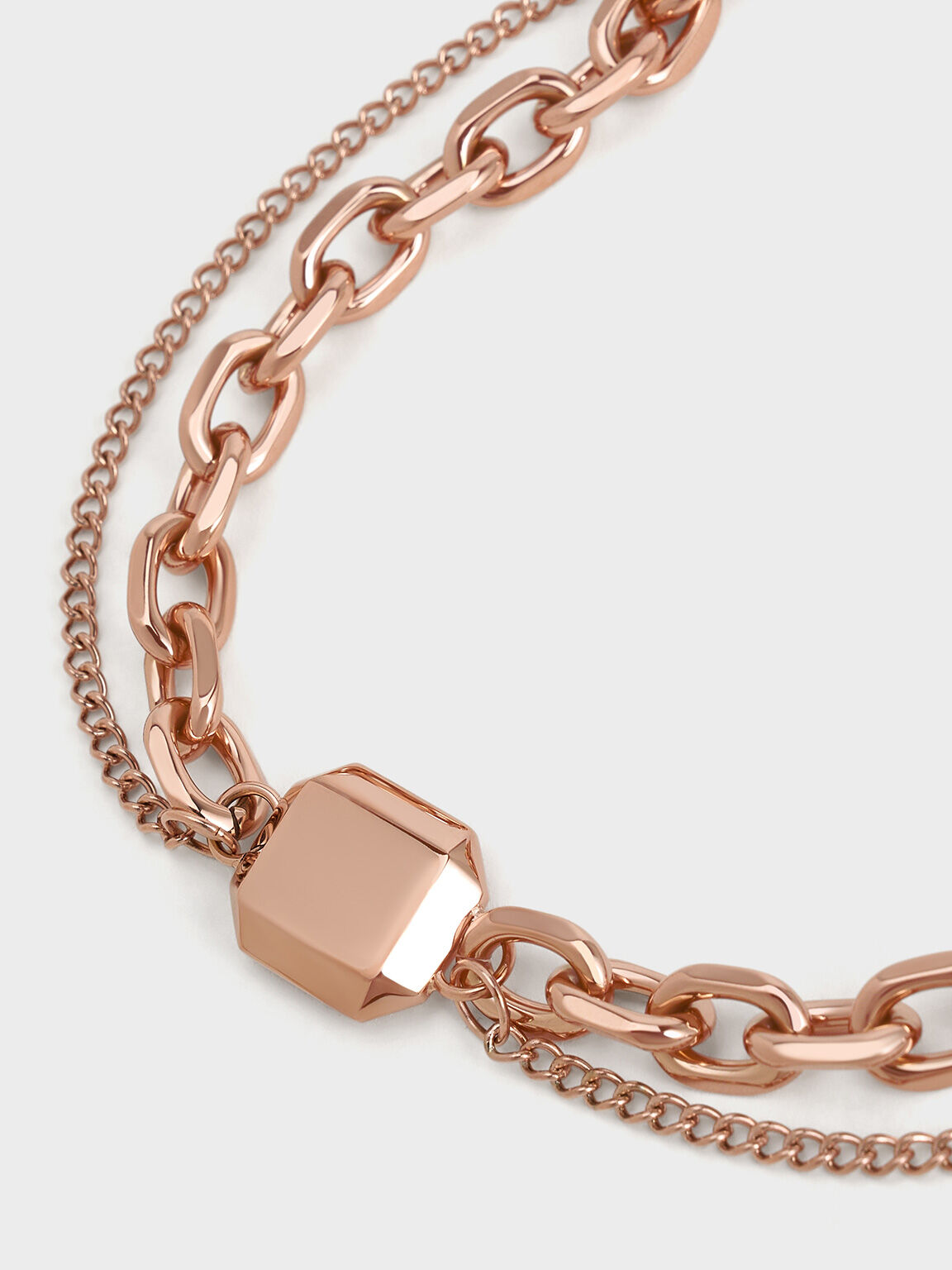 Keziah Double Chain-Link Bracelet, Rose Gold, hi-res