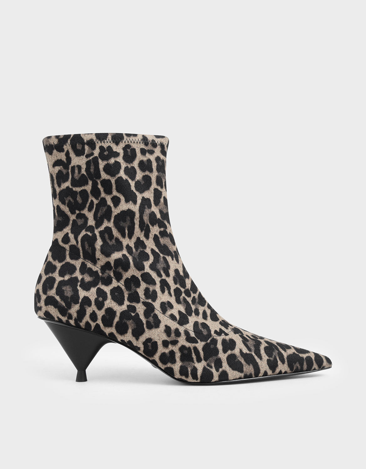 black ankle boots with leopard print