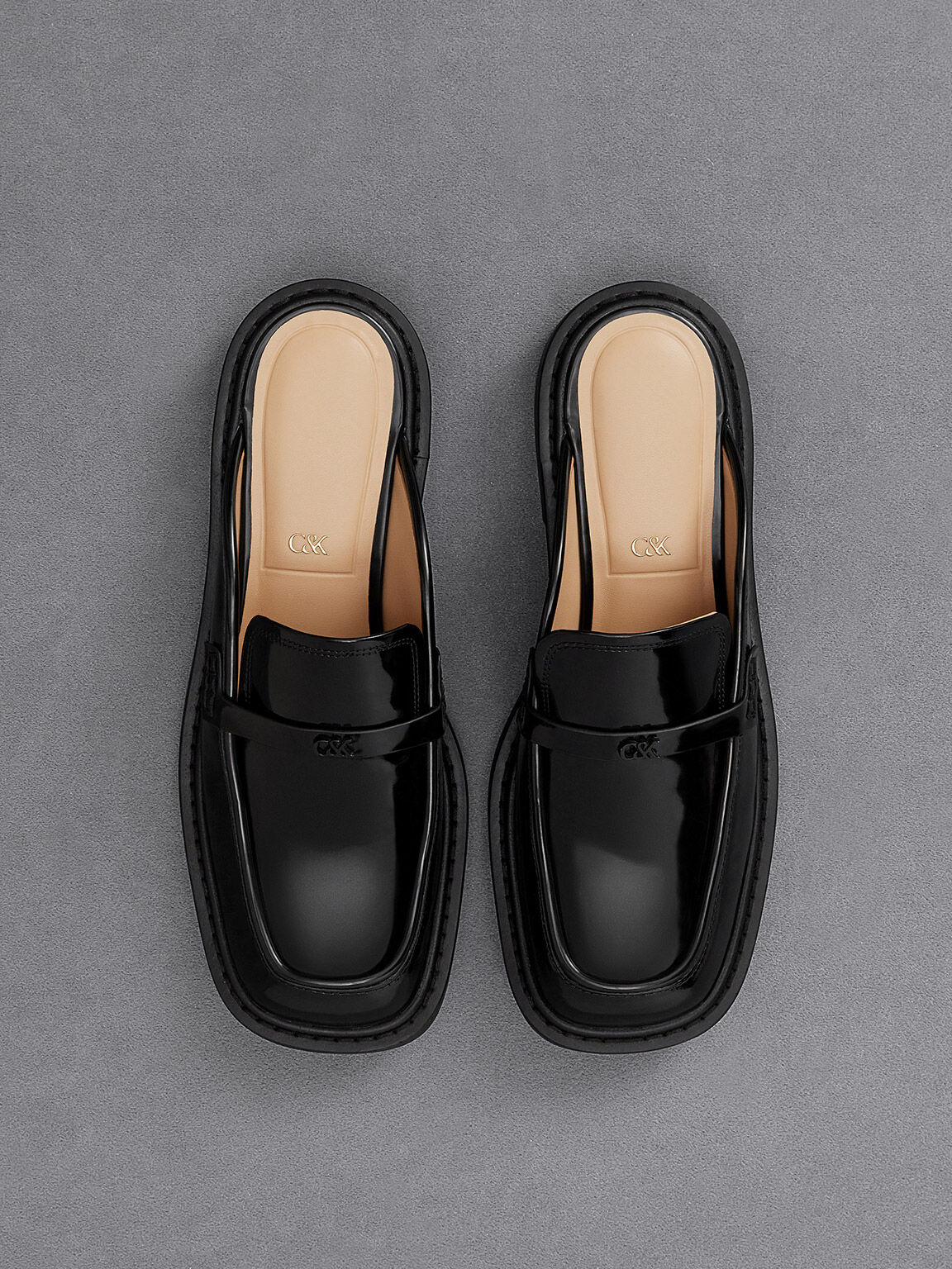 Black Box Tahlia Leather Loafer Mules - CHARLES & KEITH HK