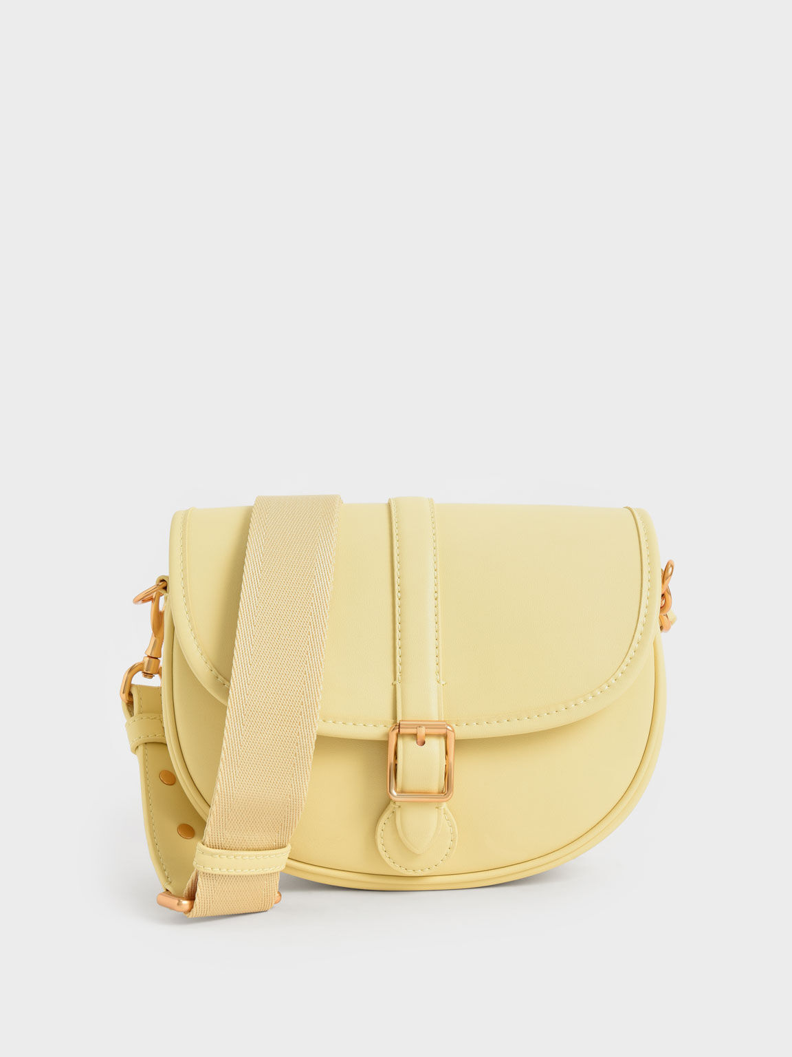 Yellow Petra Curved Shoulder Bag - CHARLES & KEITH US