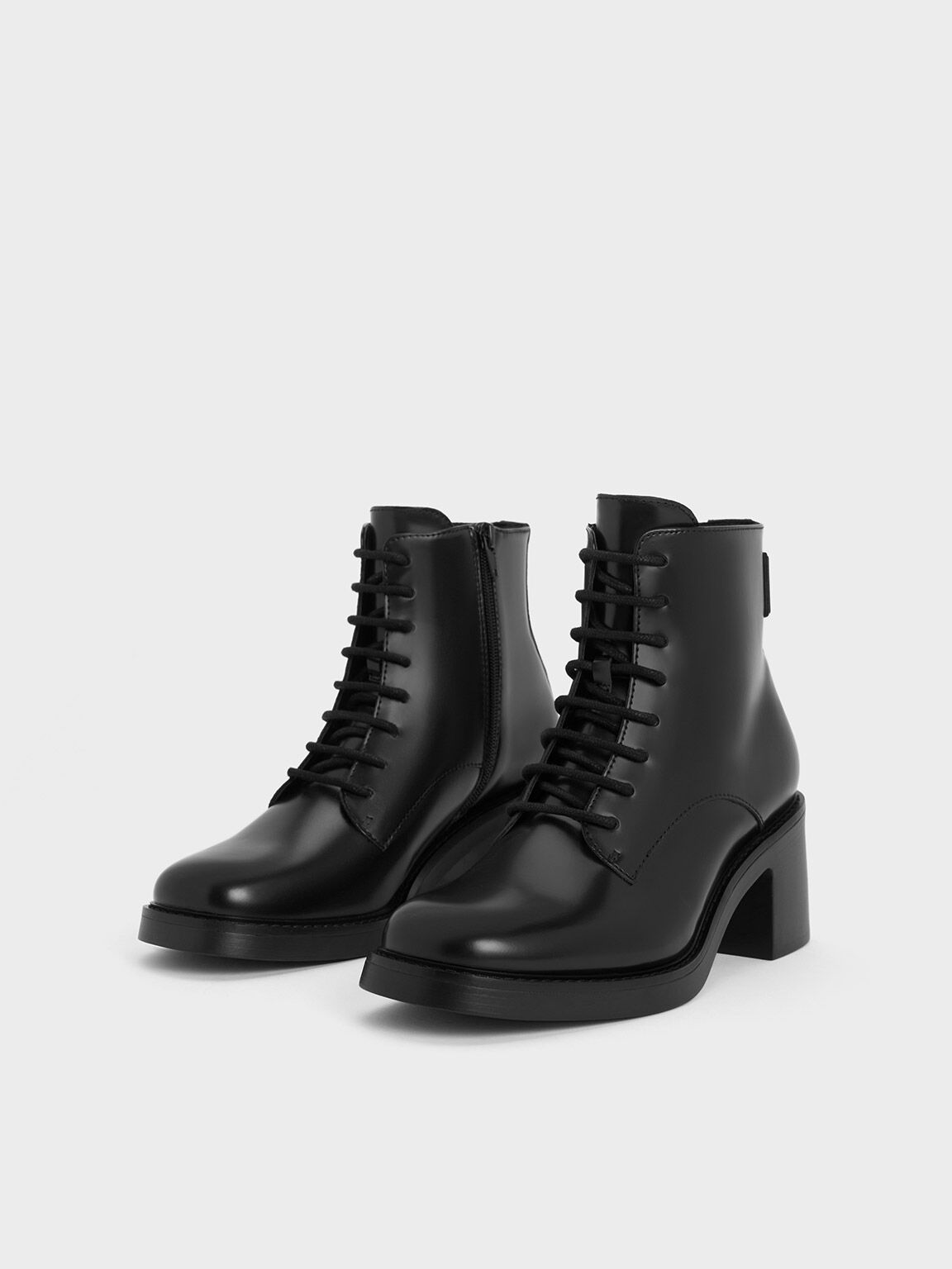 Lace-Up Ankle Boots - Black Box