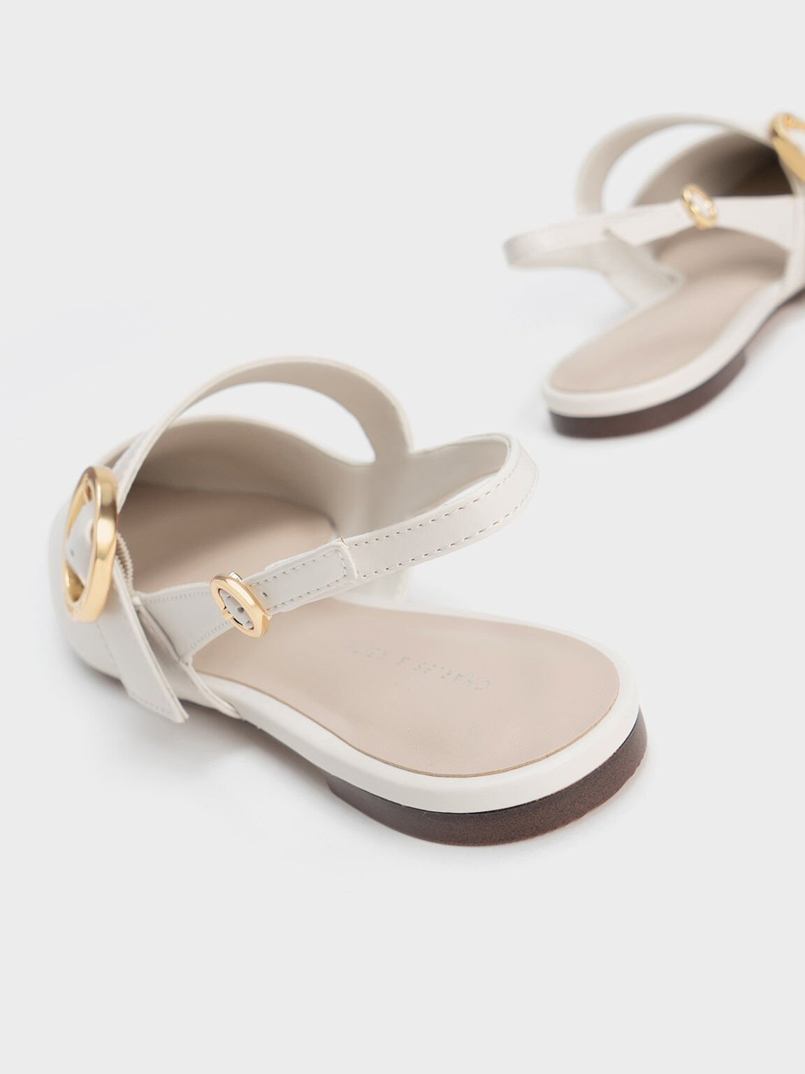 White flat sale slingback sandals