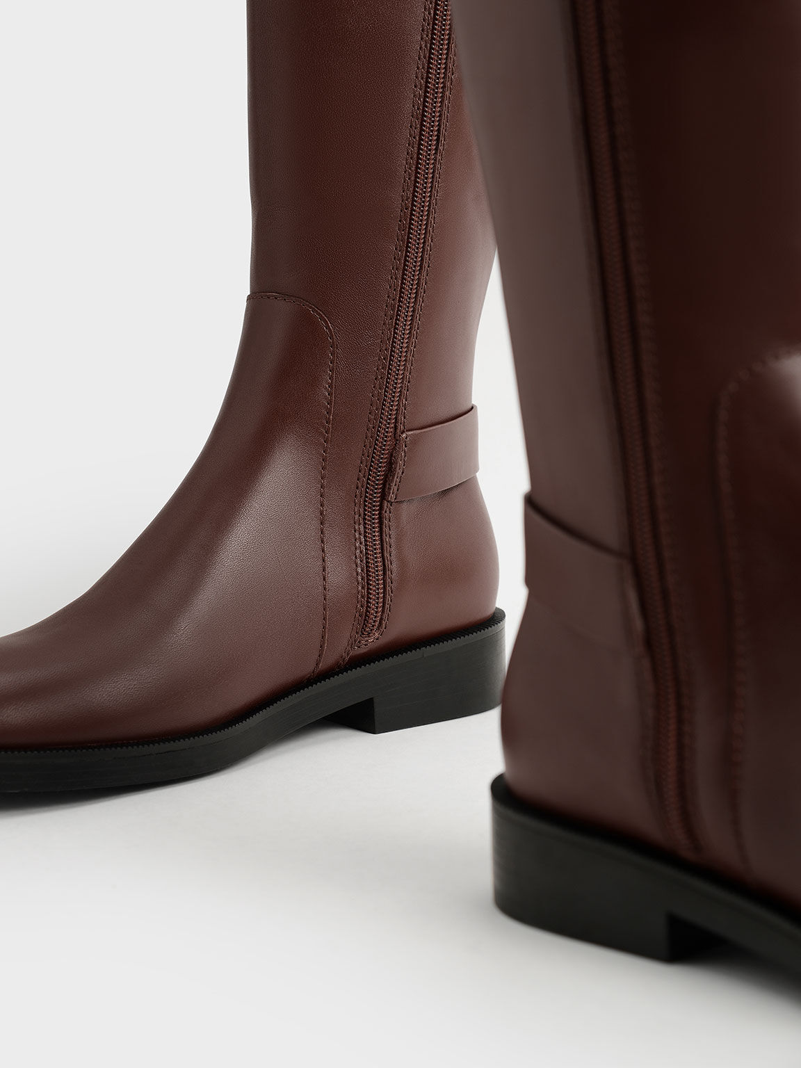 Gabine Leather Knee-High Boots, Brown, hi-res