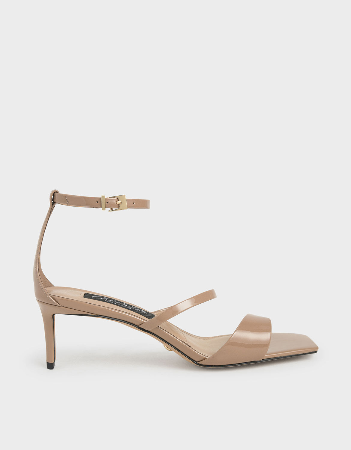 Nude Patent Leather Strappy Heeled 