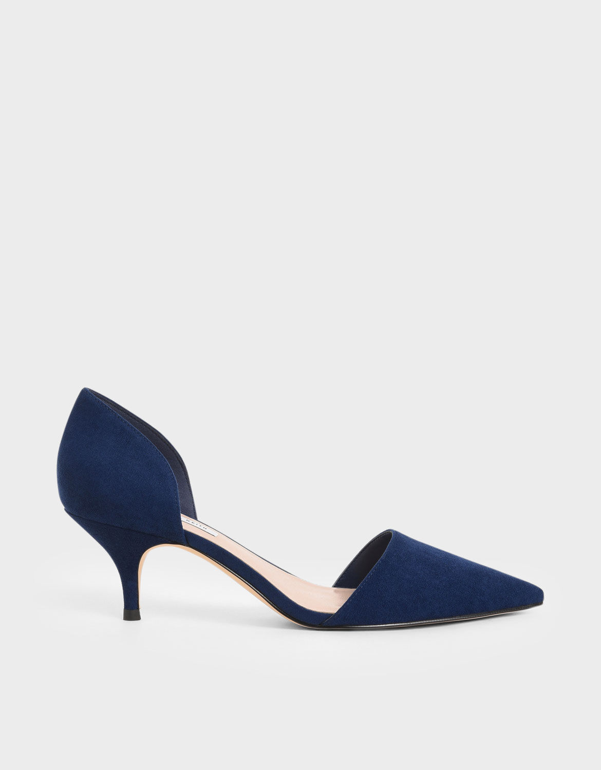 dark blue kitten heel shoes