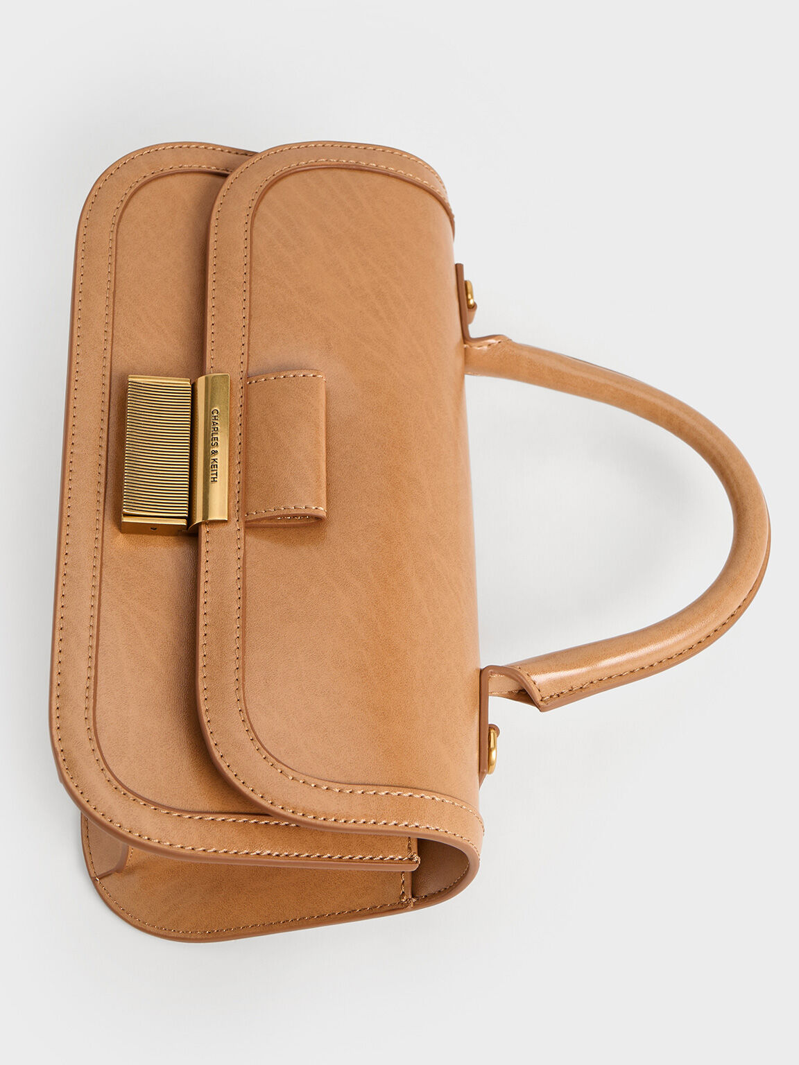 Charlot Elongated Top Handle Bag, Toffee, hi-res