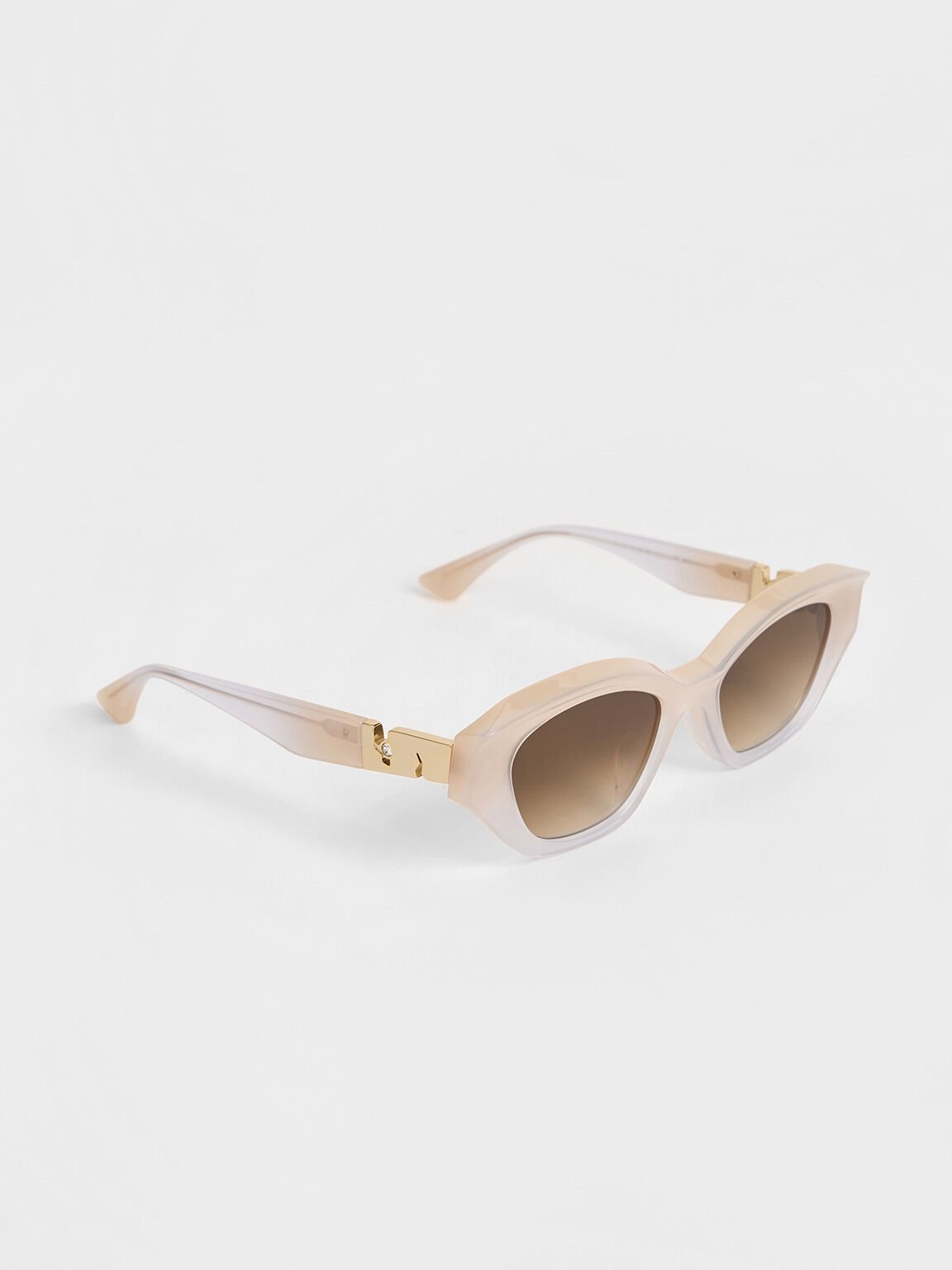 Recycled Acetate Sculptural Cat-Eye Sunglasses, Multi, hi-res