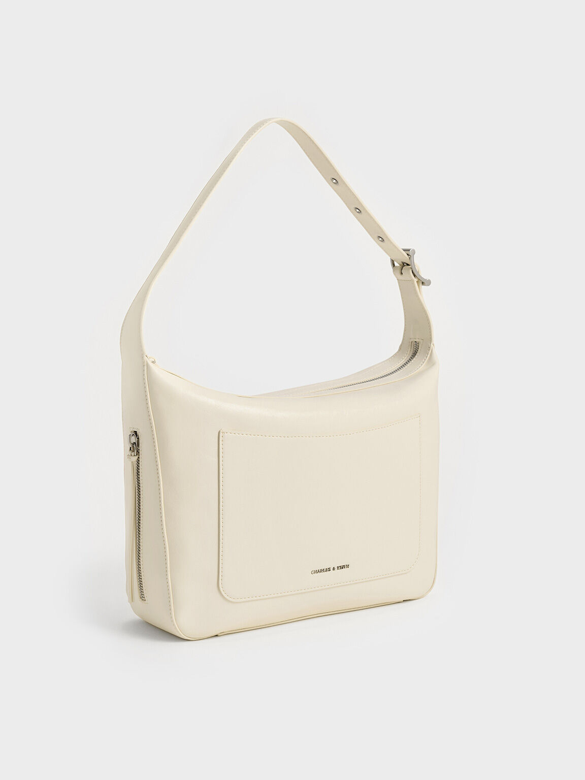 Bolso hobo Xylia, Crema, hi-res