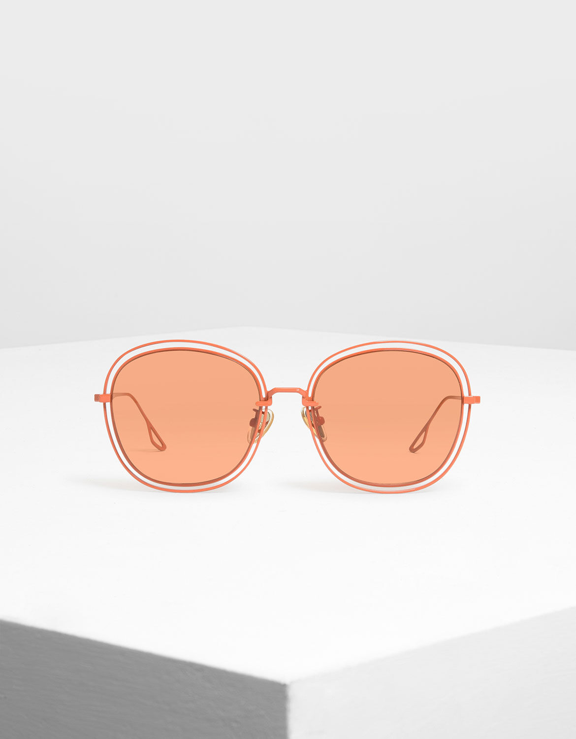 Orange Recycled Acetate Chain-Link Sunglasses - CHARLES & KEITH US