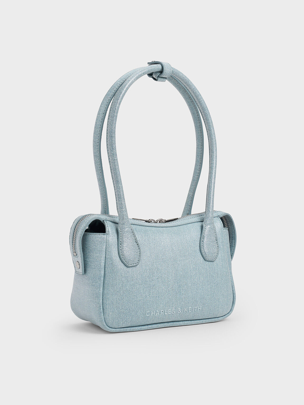 Bosie Denim Elongated Top Handle Bag, Denim Blue, hi-res